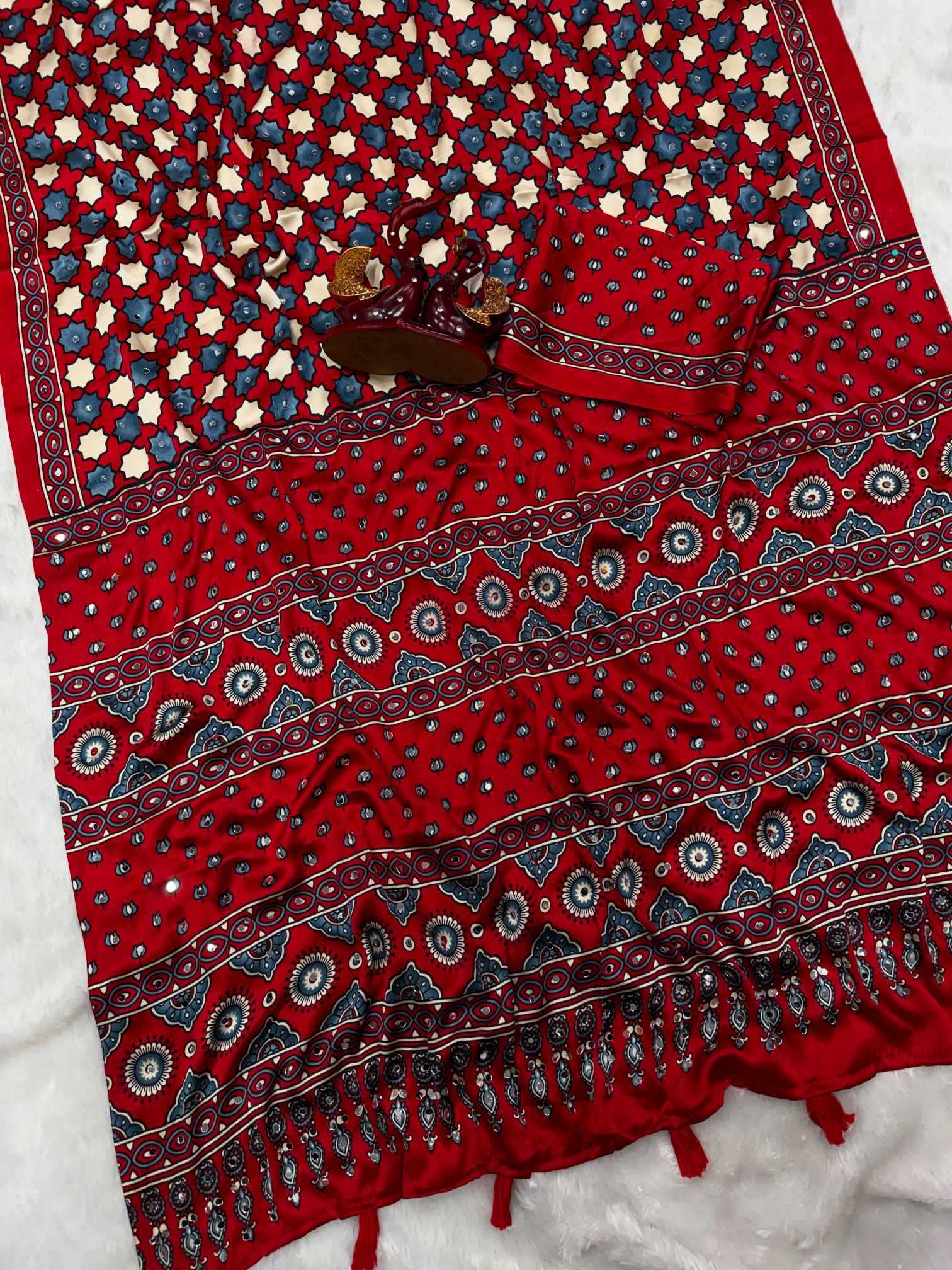 YNF Wholesale Japan Sartin Printed Sarees  | Surat Manufacturer