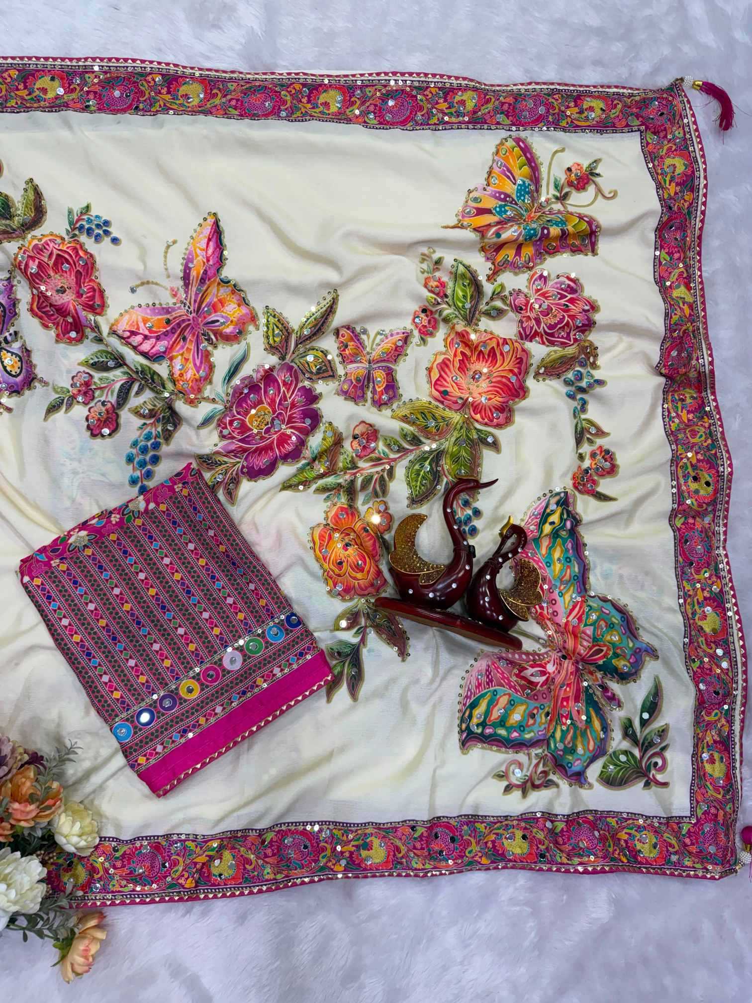 YNF Wholesale Chinon Silk Designer Silk Sarees  | Surat Manufacturer