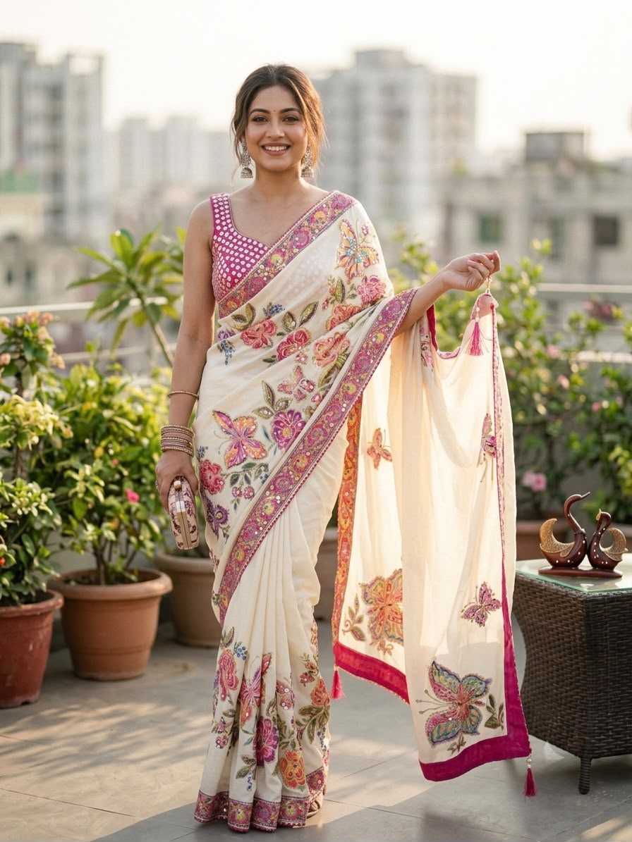YNF Wholesale Chinon Silk Designer Silk Sarees  | Surat Manufacturer