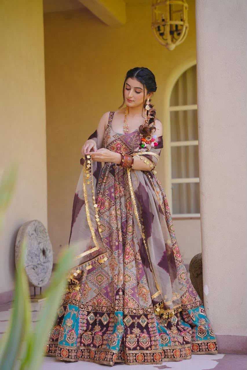 YNF Wholesale Organza Silk Anarkali Gown  | Surat Manufacturer
