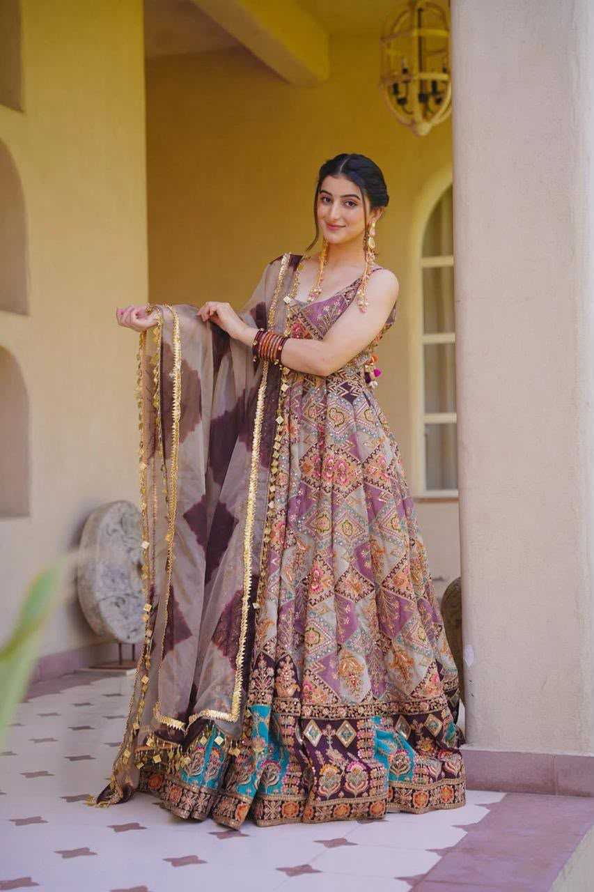 YNF Wholesale Organza Silk Anarkali Gown  | Surat Manufacturer