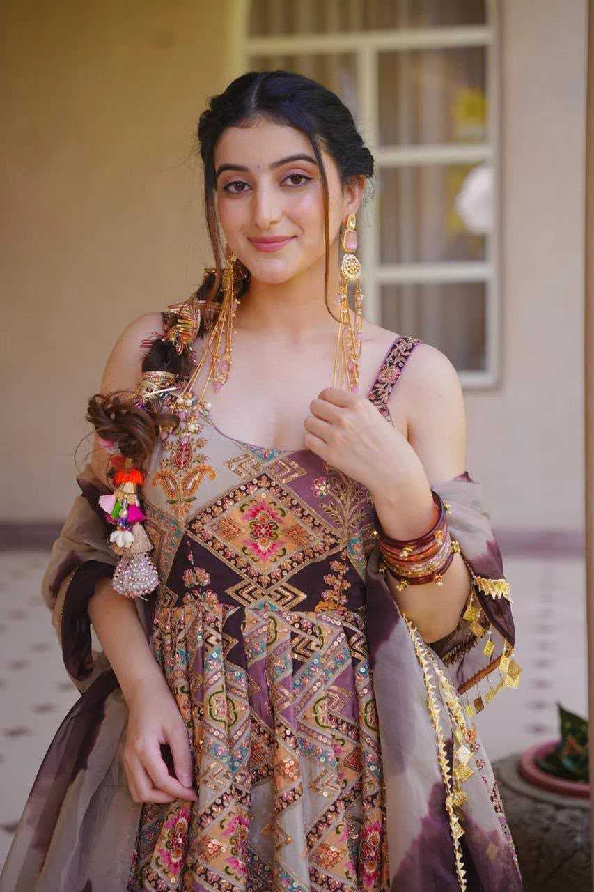 YNF Wholesale Organza Silk Anarkali Gown  | Surat Manufacturer