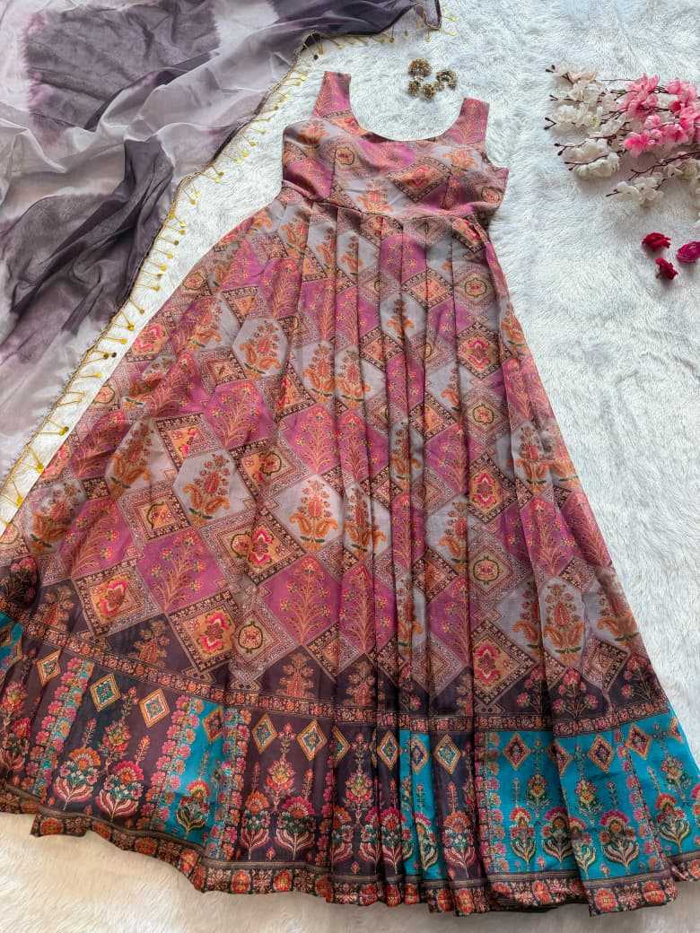 YNF Wholesale Organza Silk Anarkali Gown  | Surat Manufacturer