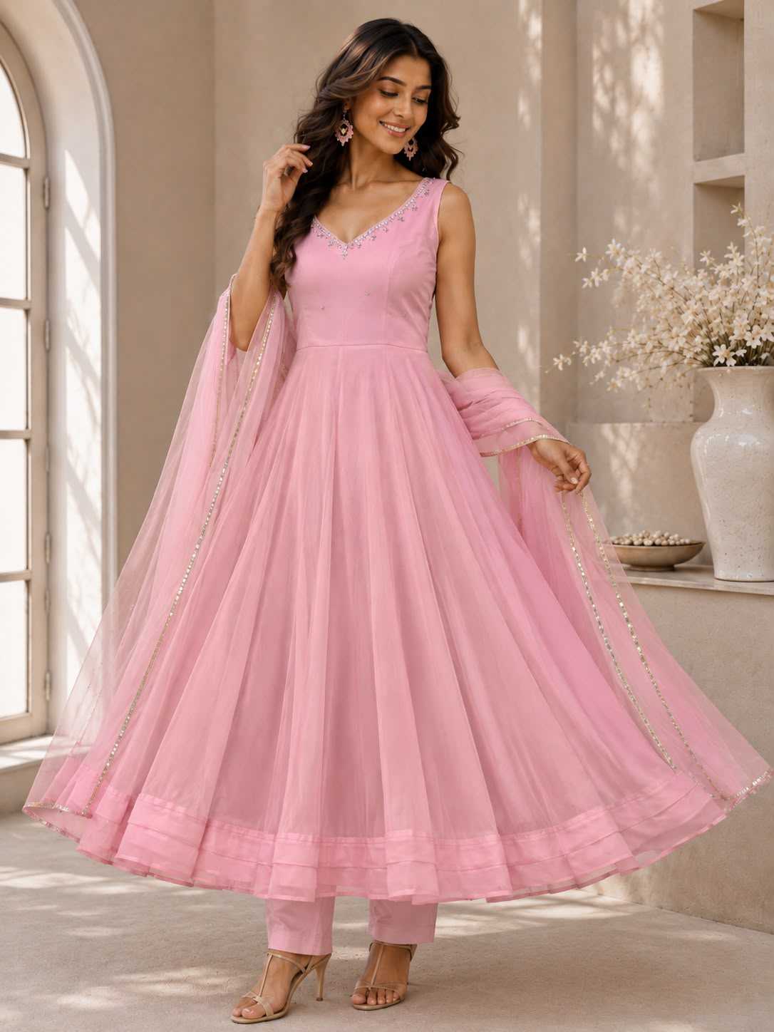 YNF Wholesale Georgette Anarkali Gown  | Surat Manufacturer