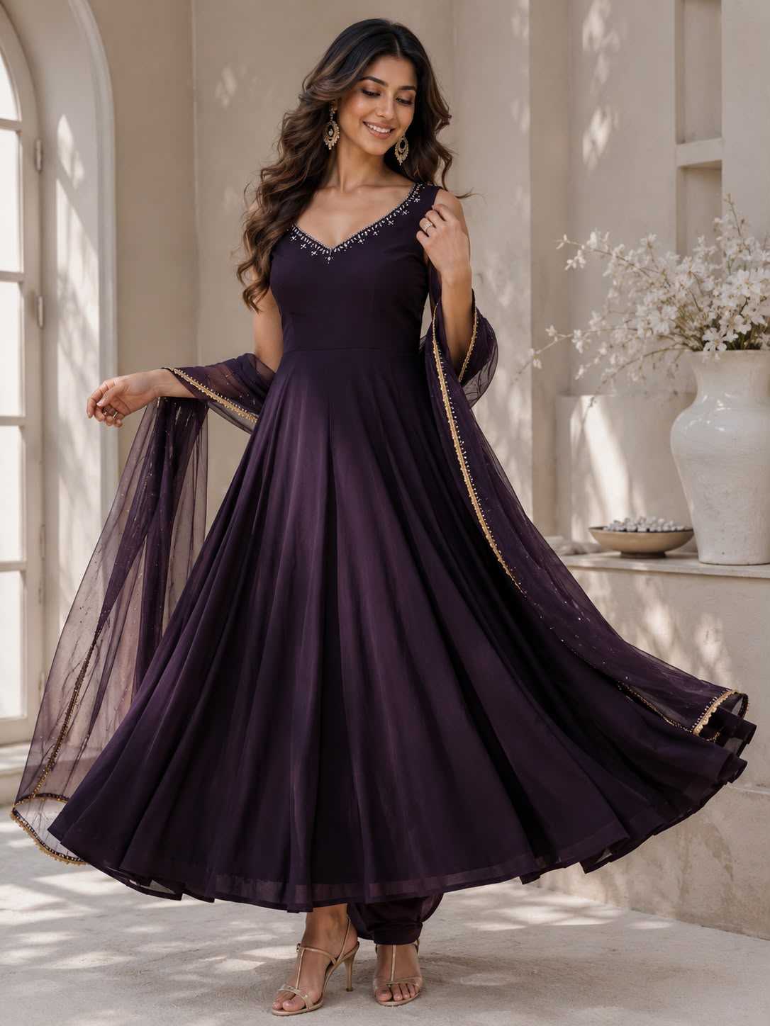 YNF Wholesale Georgette Anarkali Gown  | Surat Manufacturer