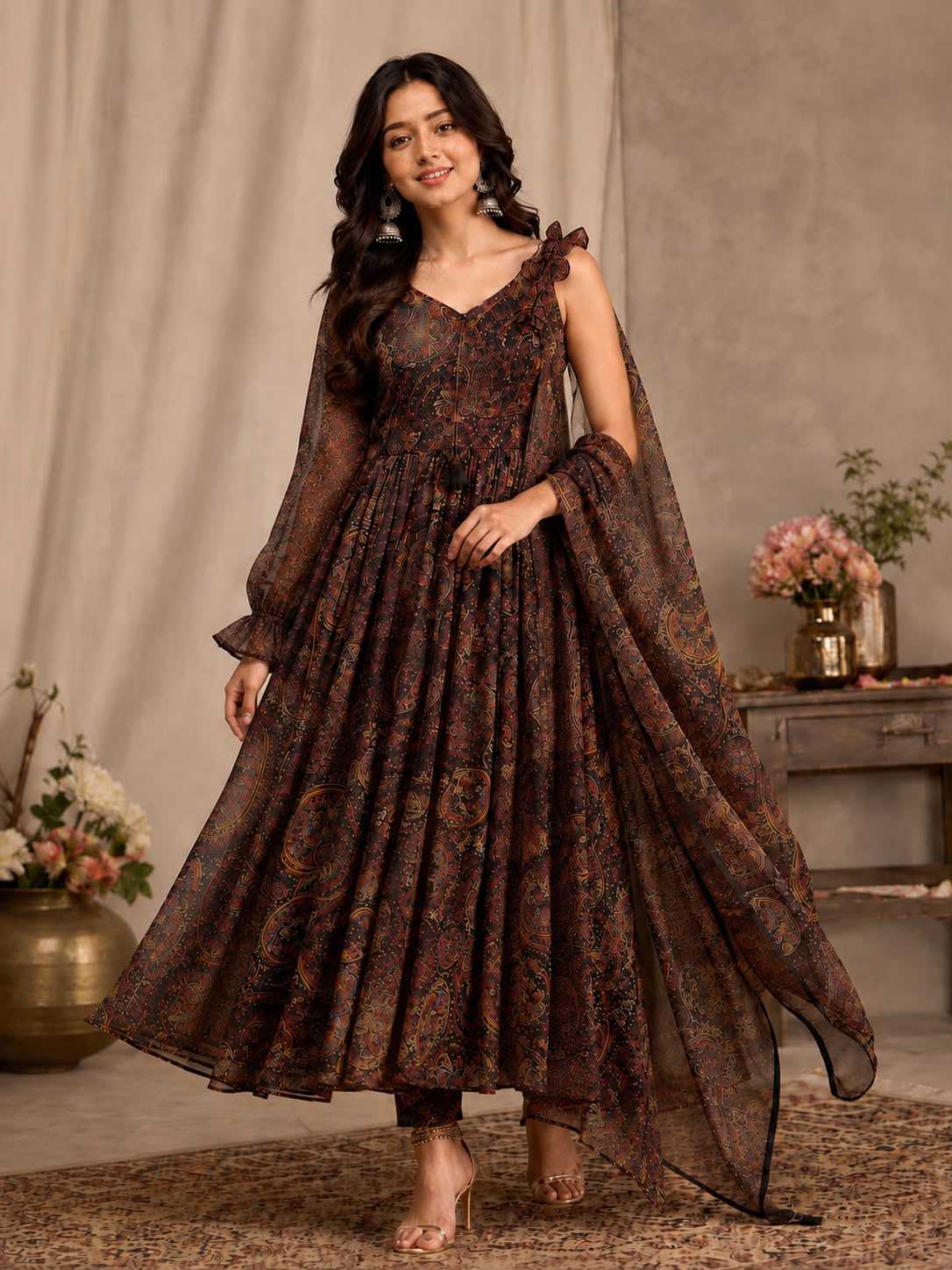 YNF Wholesale Organza Silk Printed Suits  | Surat Manufacturer