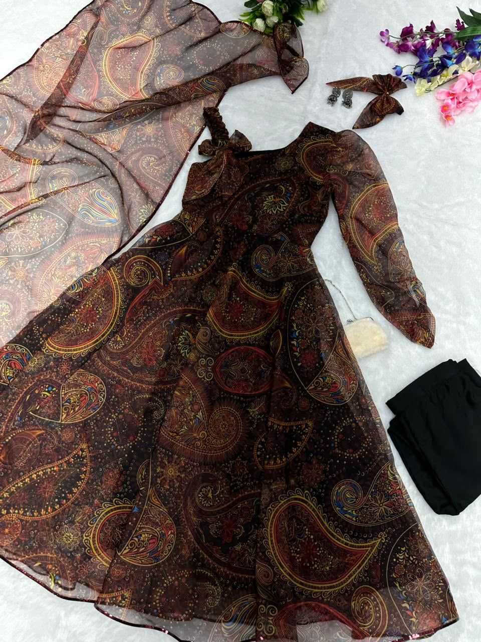 YNF Wholesale Organza Silk Printed Suits  | Surat Manufacturer