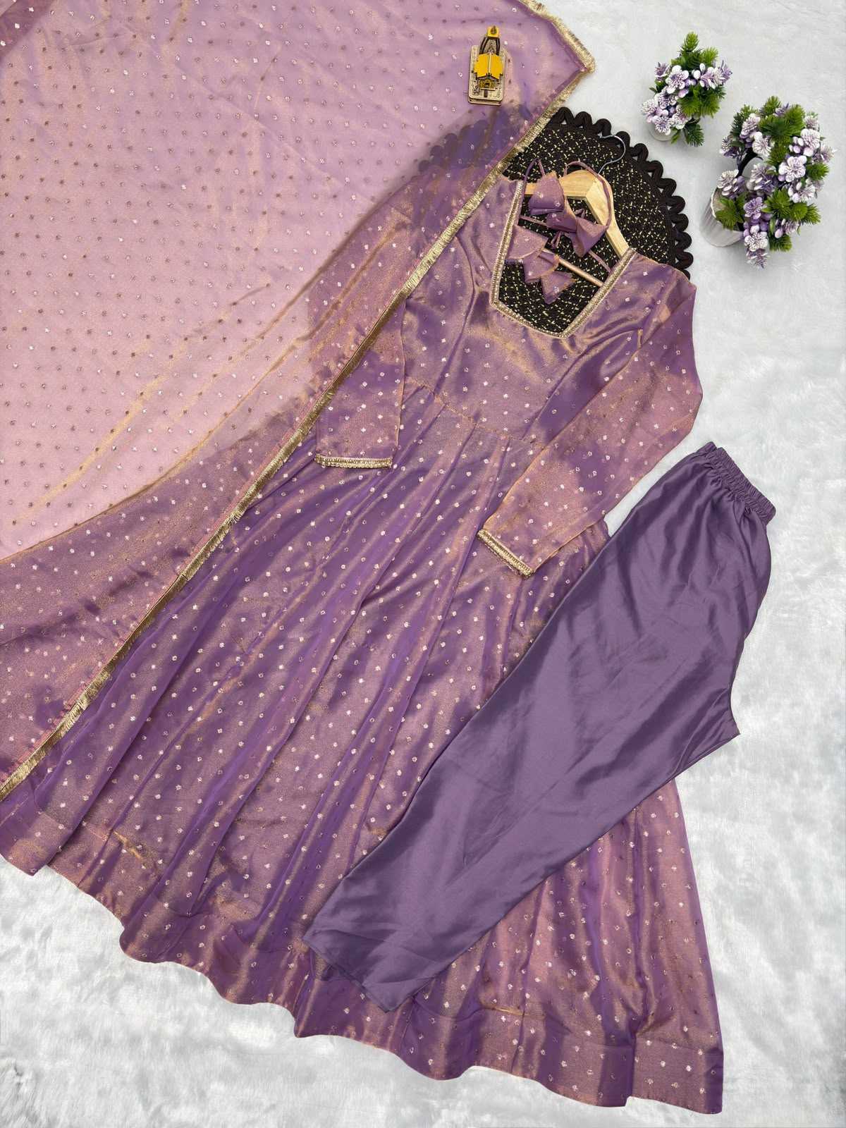 YNF Wholesale Dull Moss Fancy Gowns  | Surat Manufacturer