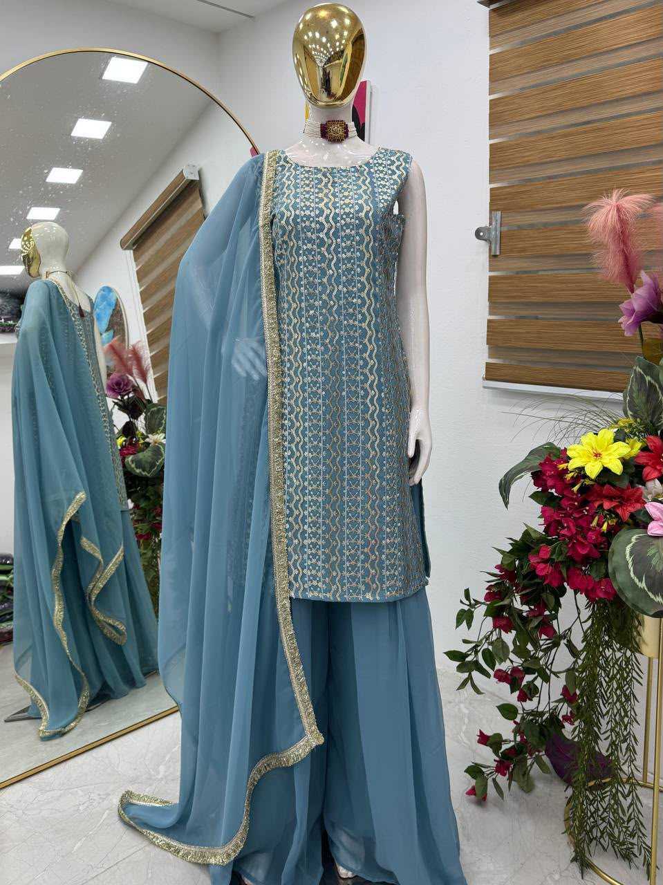 YNF Wholesale Faux Georgette Embroidery Suits  | Surat Manufacturer