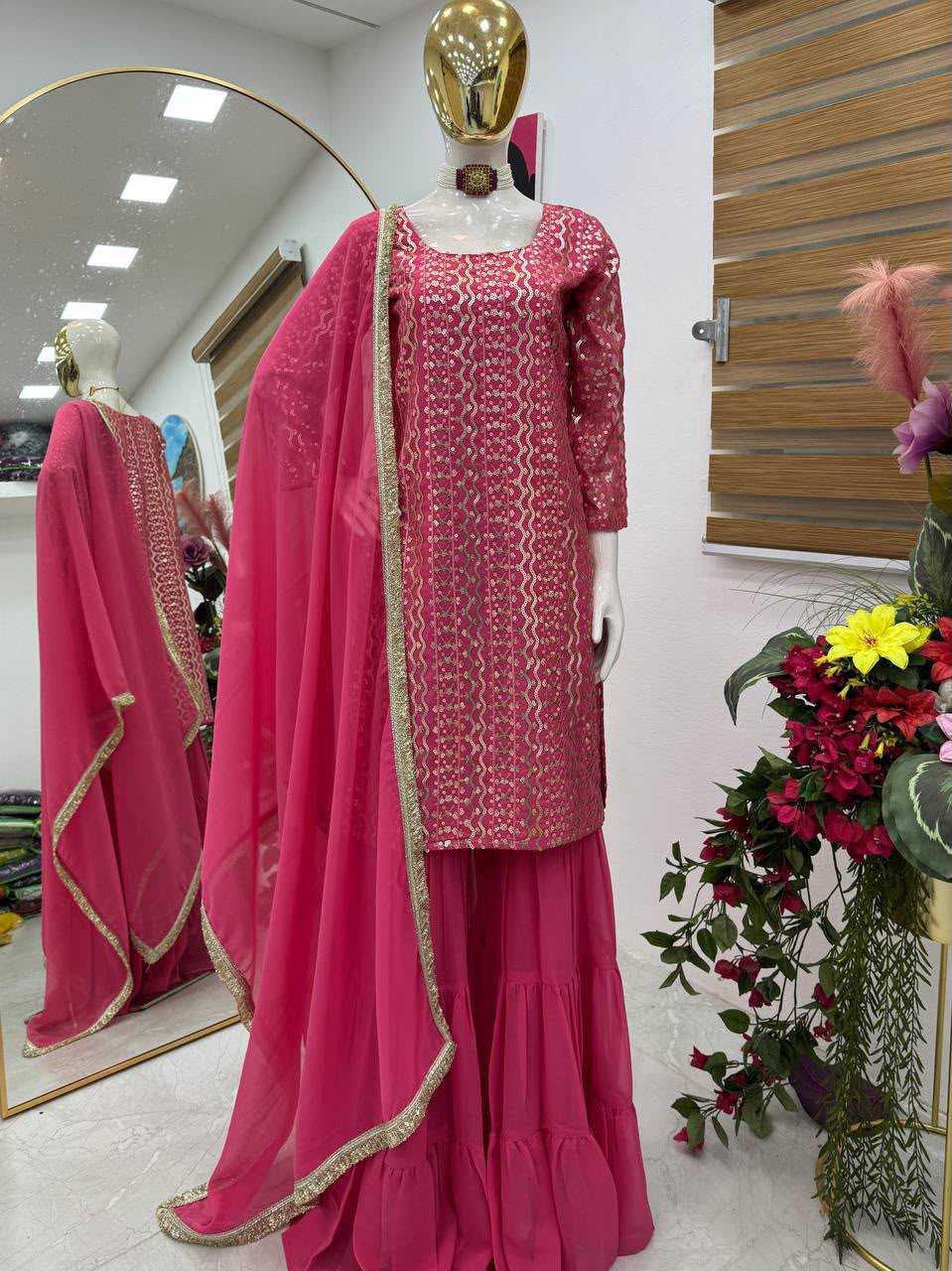YNF Wholesale Faux Georgette Embroidery Suits  | Surat Manufacturer