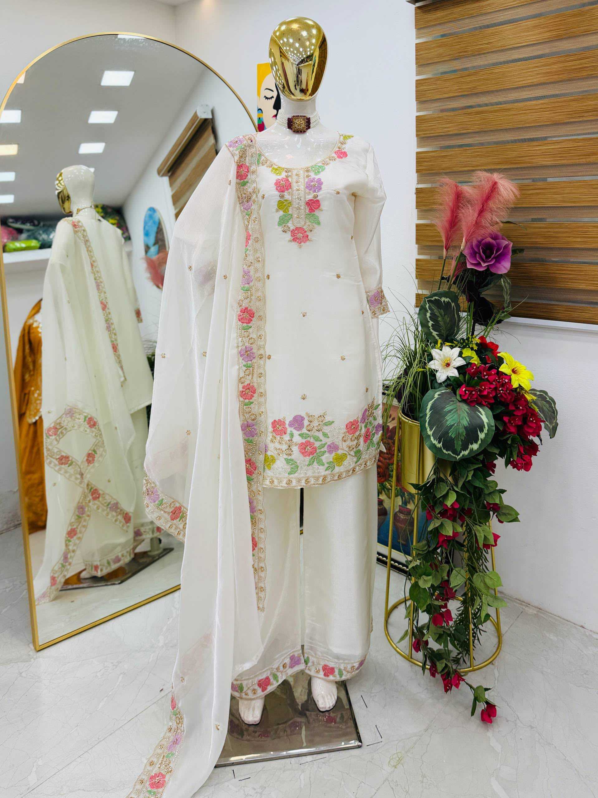 YNF Wholesale Faux Georgette Embroidery Suits  | Surat Manufacturer