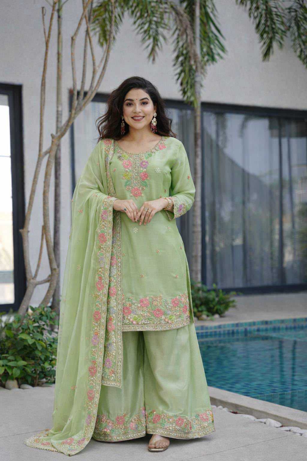 YNF Wholesale Faux Georgette Embroidery Suits  | Surat Manufacturer