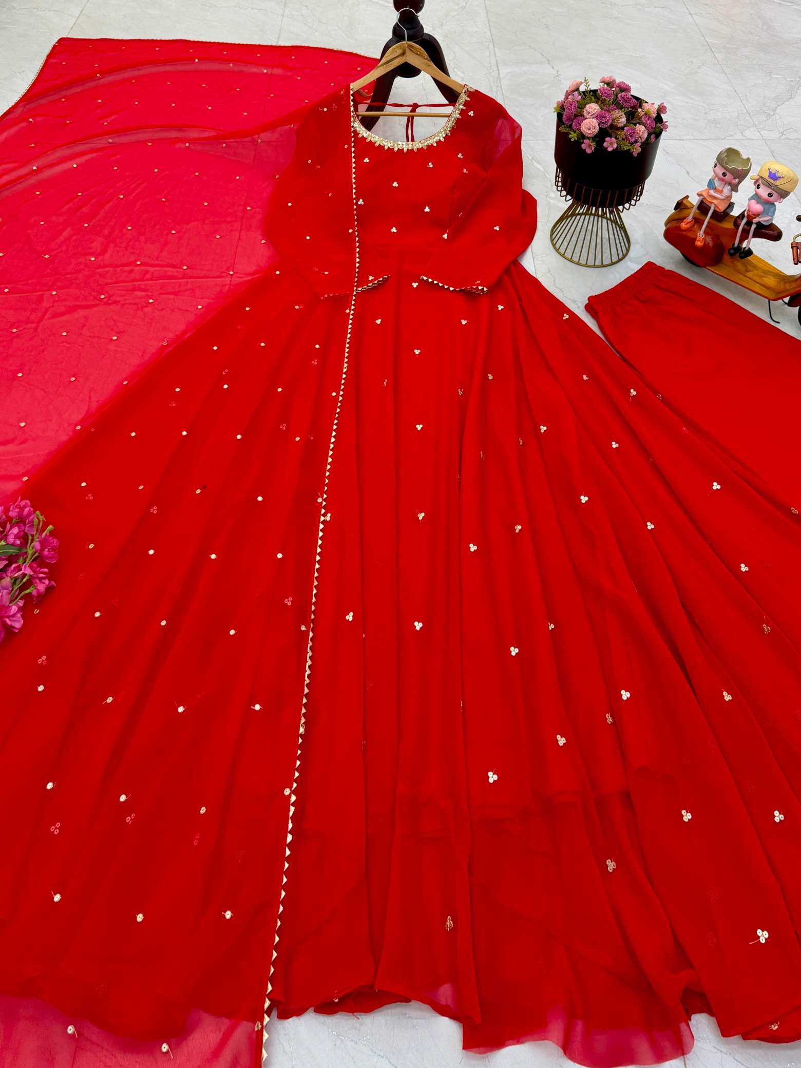 YNF Wholesale Faux Georgette Embroidery Gowns  | Surat Manufacturer
