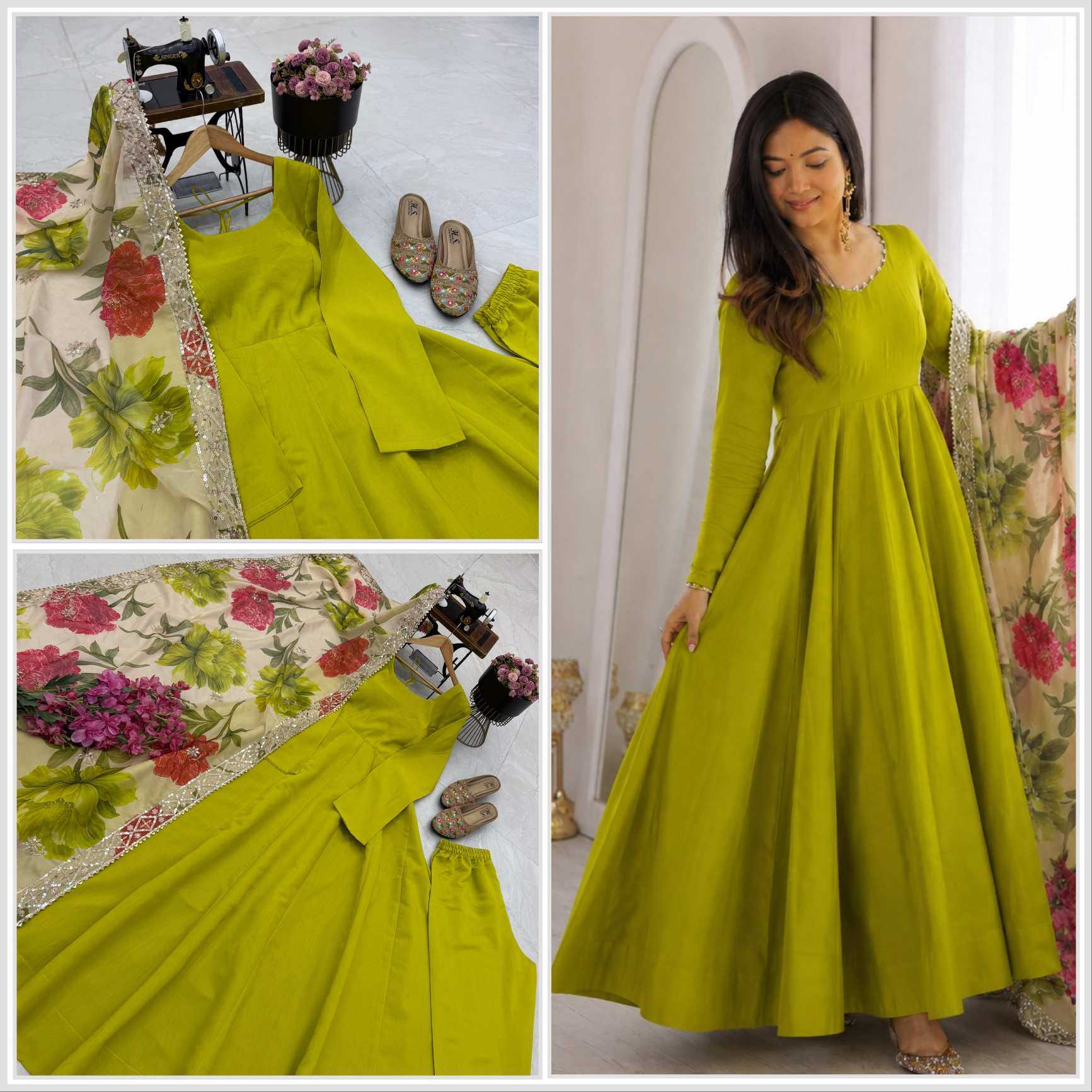 YNF Wholesale Heavy Roman Silk Party Gowns  | Surat Manufacturer
