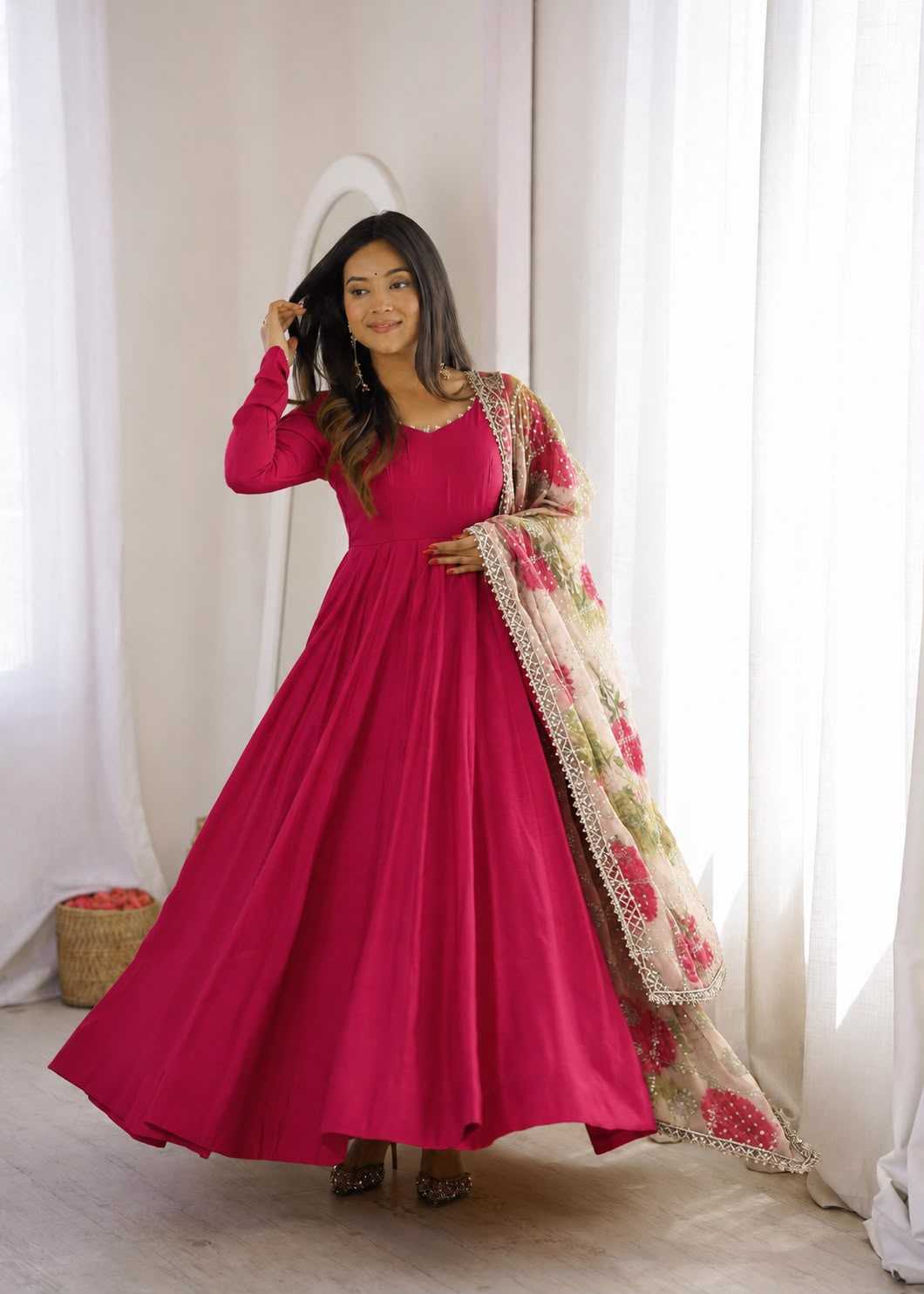 YNF Wholesale Heavy Roman Silk Party Gowns  | Surat Manufacturer