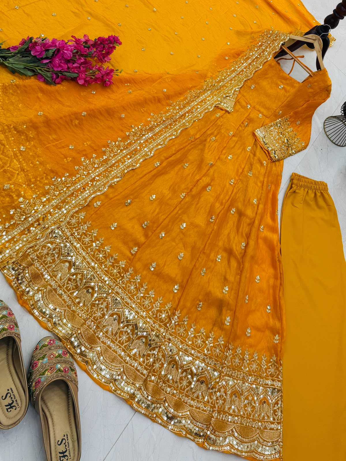 YNF Wholesale Silk Embroidery Gowns  | Surat Manufacturer