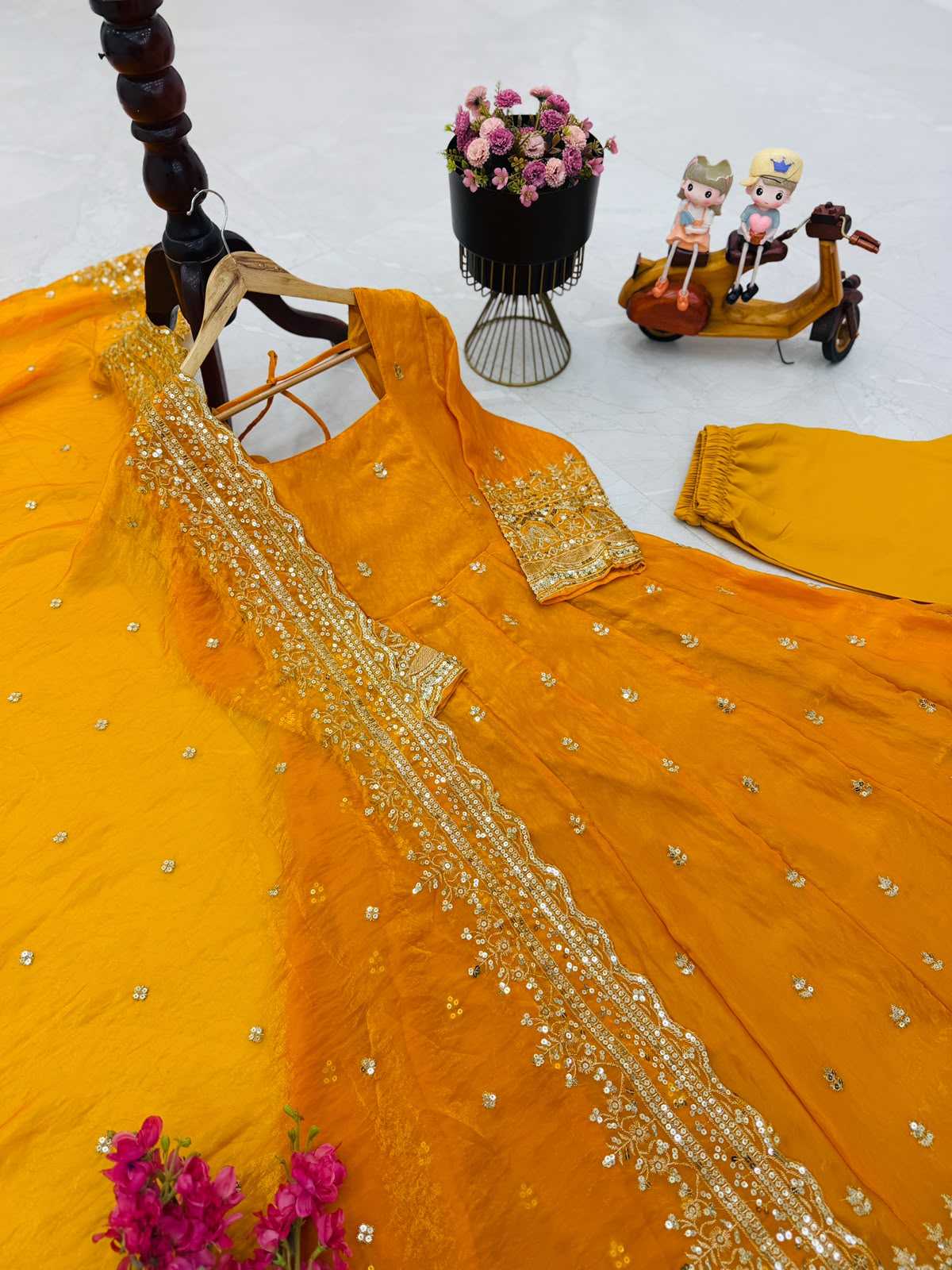 YNF Wholesale Silk Embroidery Gowns  | Surat Manufacturer
