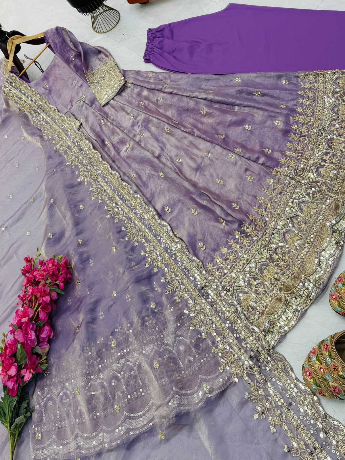 YNF Wholesale Silk Embroidery Gowns  | Surat Manufacturer