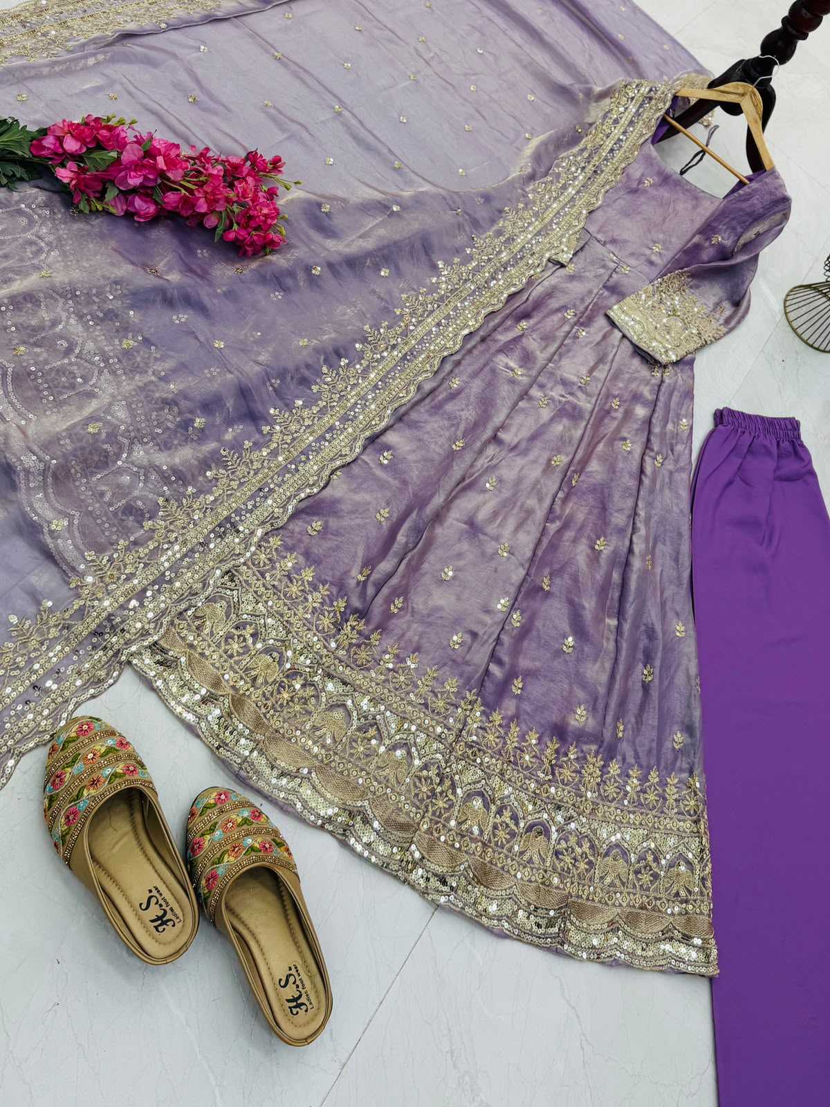 YNF Wholesale Silk Embroidery Gowns  | Surat Manufacturer