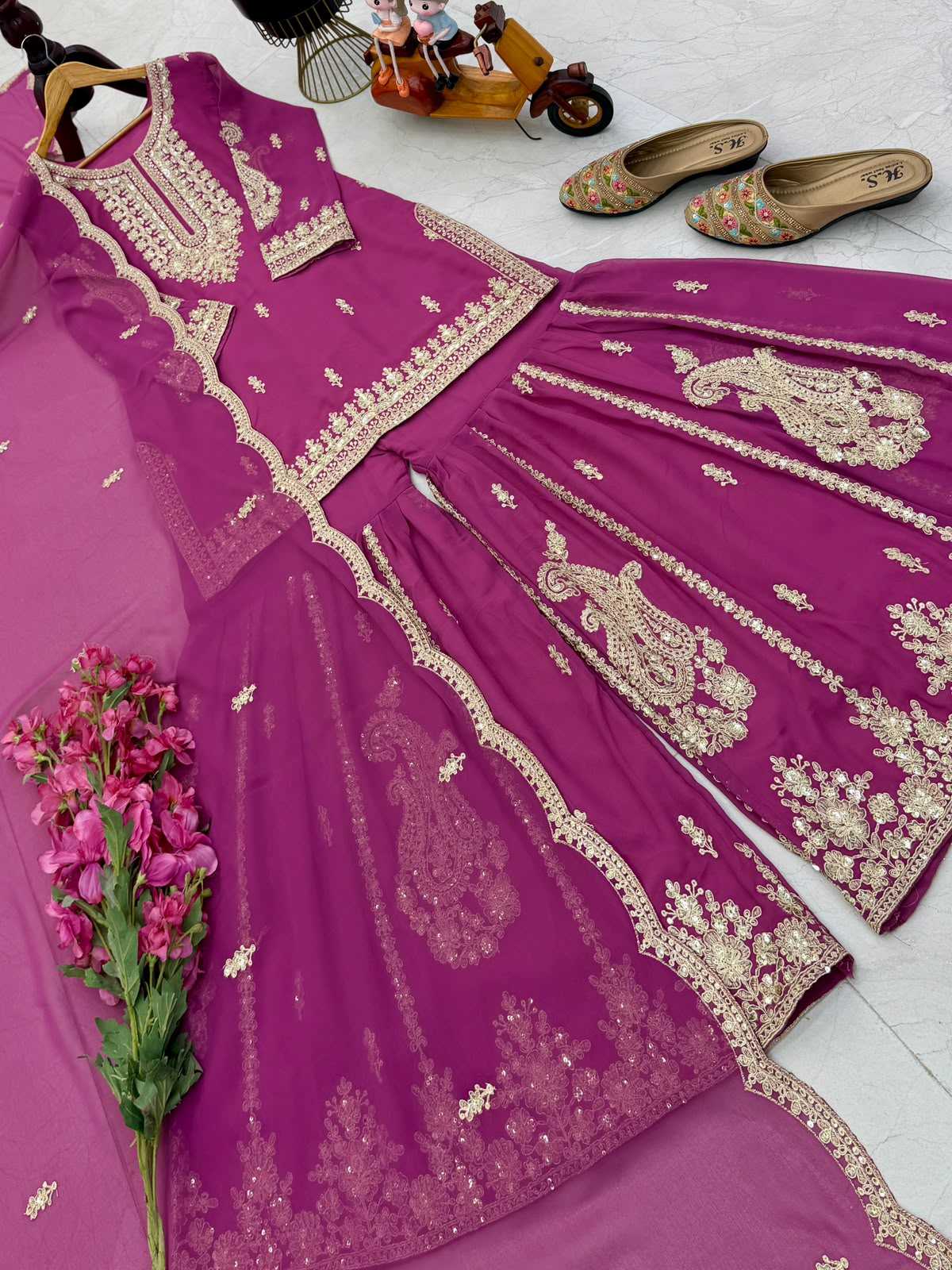 YNF Wholesale Faux Georgette Sharara Salwar Suits  | Surat Manufacturer