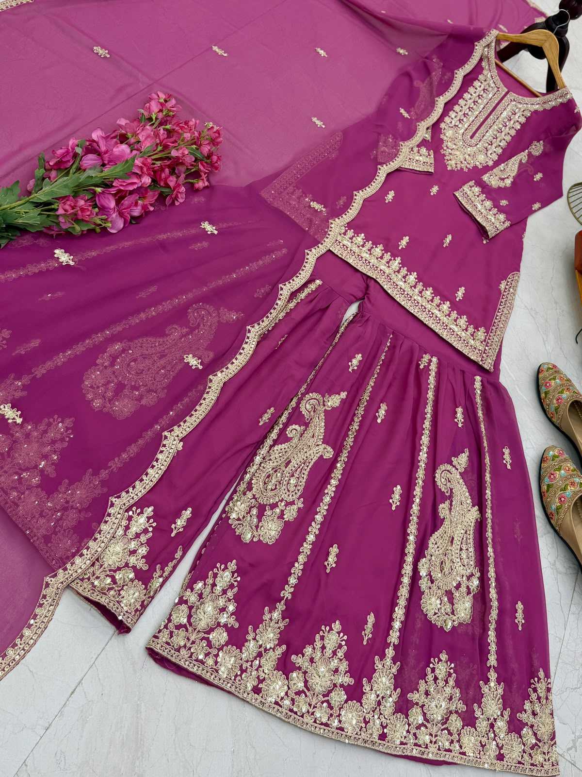 YNF Wholesale Faux Georgette Sharara Salwar Suits  | Surat Manufacturer