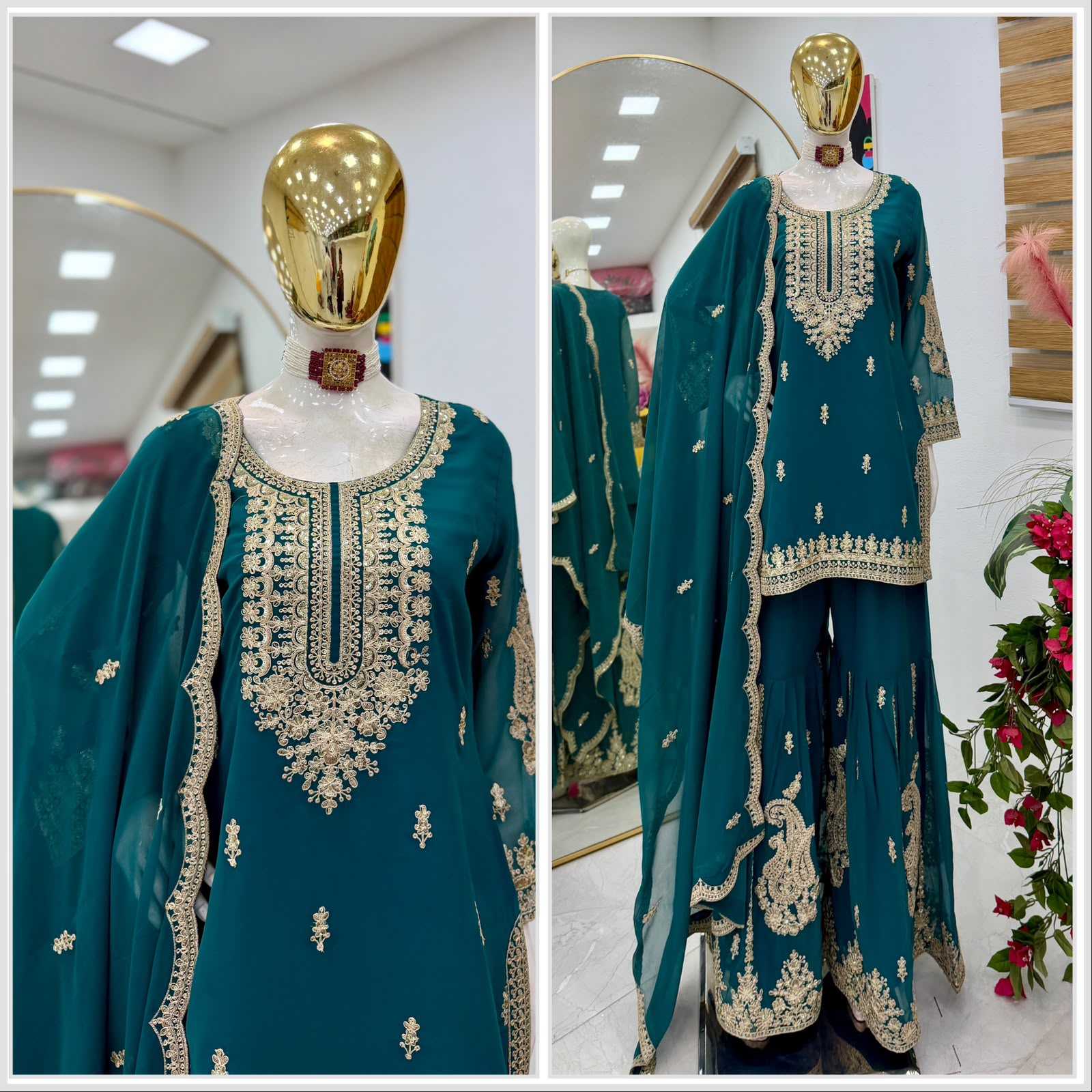 YNF Wholesale Faux Georgette Sharara Salwar Suits  | Surat Manufacturer
