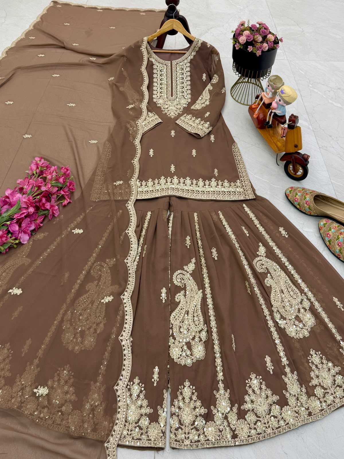 YNF Wholesale Faux Georgette Sharara Salwar Suits  | Surat Manufacturer