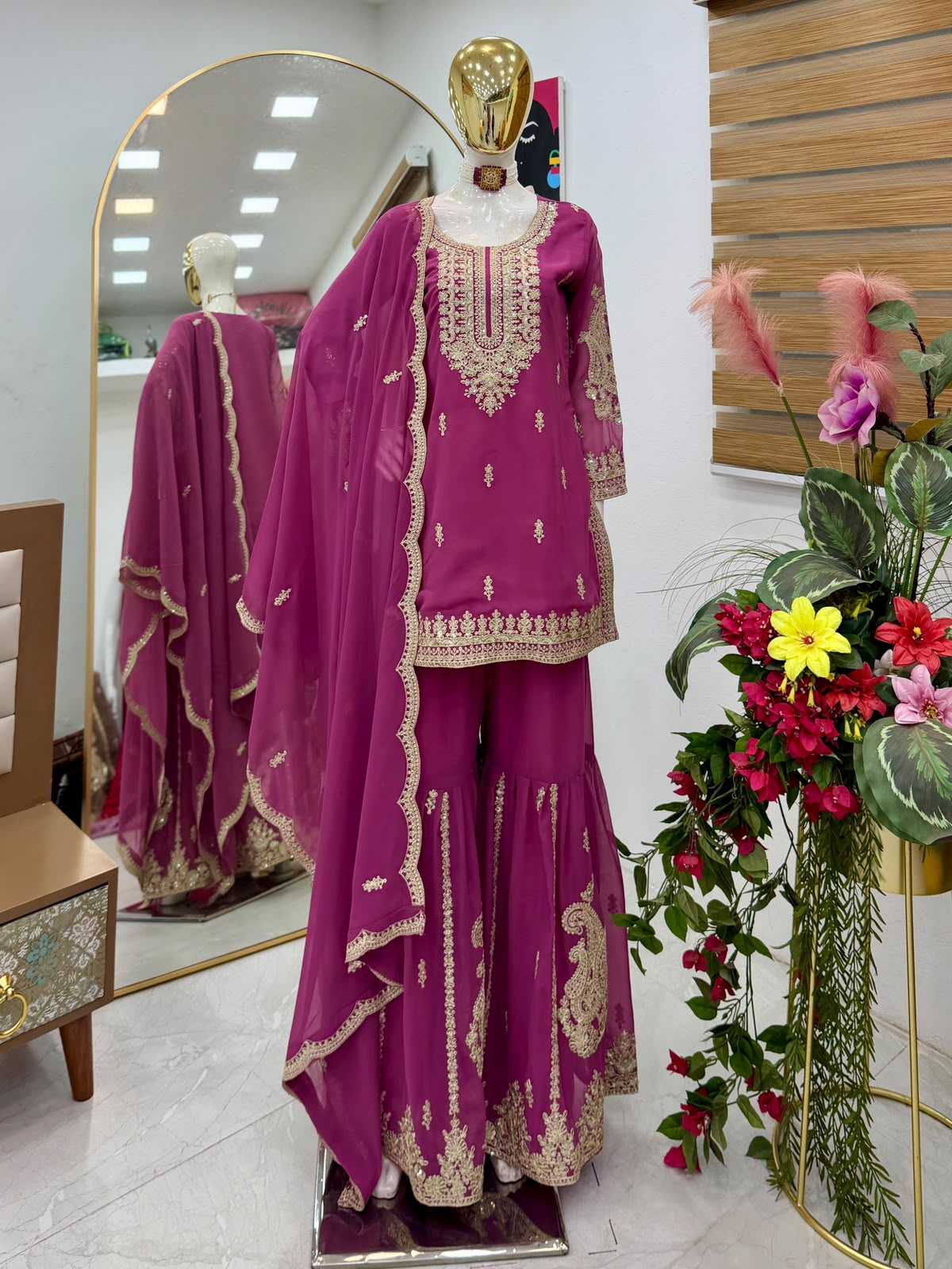 YNF Wholesale Faux Georgette Sharara Salwar Suits  | Surat Manufacturer