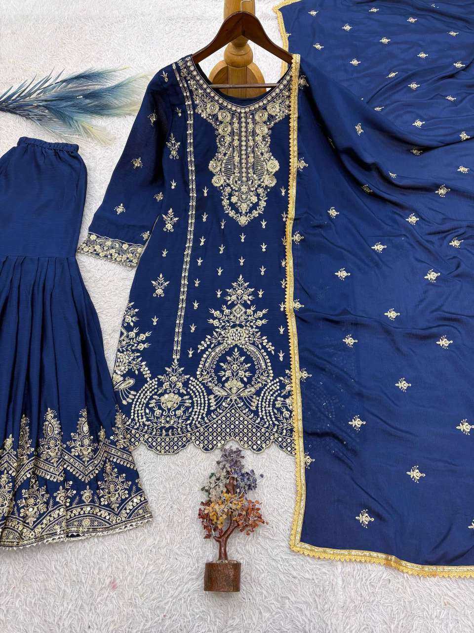YNF Wholesale Chinon Silk Sharara Salwar Suits  | Surat Manufacturer