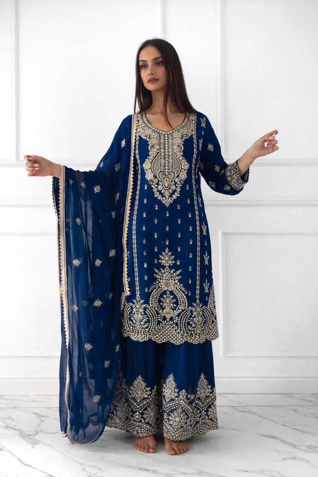 YNF Wholesale Chinon Silk Sharara Salwar Suits  | Surat Manufacturer