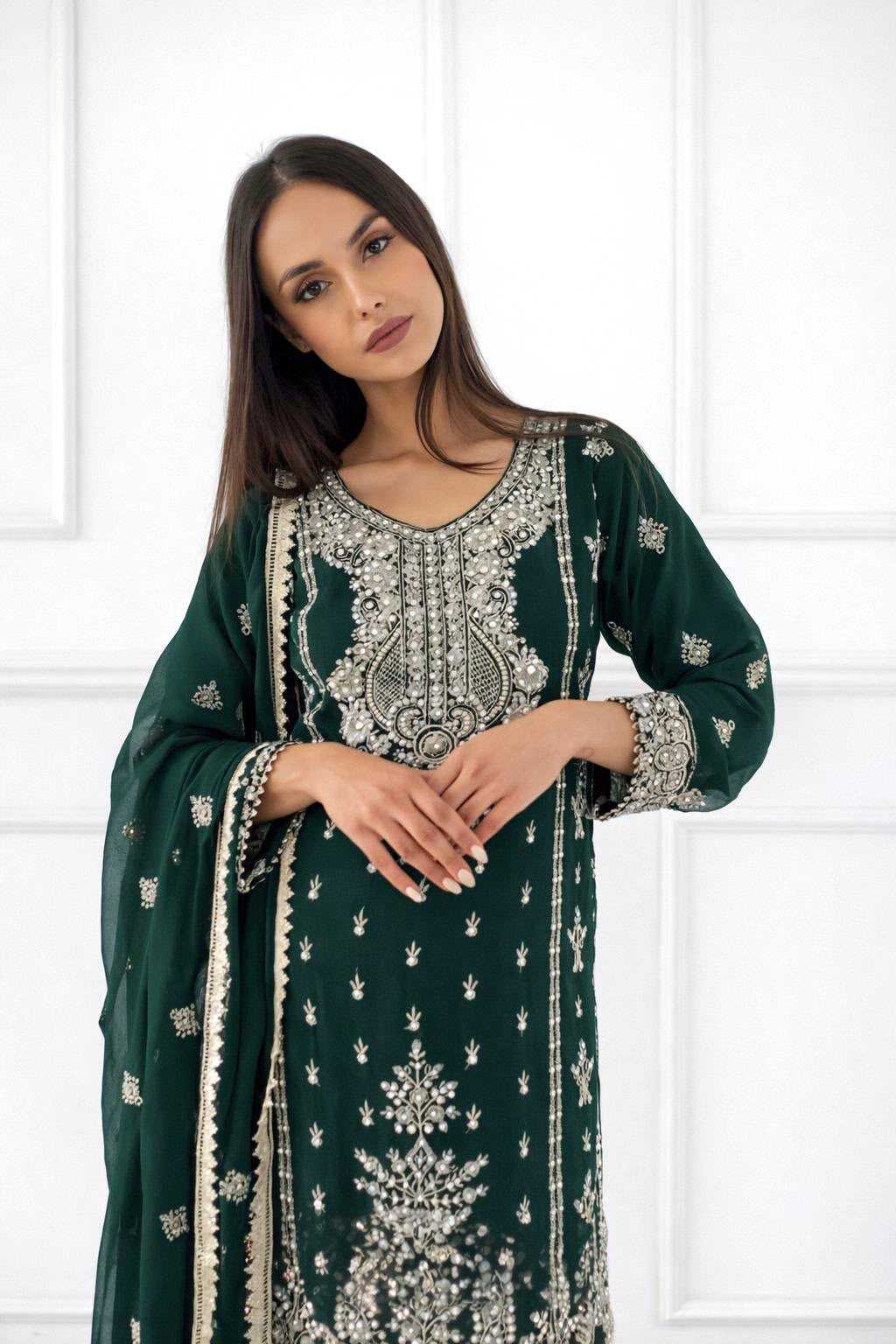 YNF Wholesale Chinon Silk Sharara Salwar Suits  | Surat Manufacturer