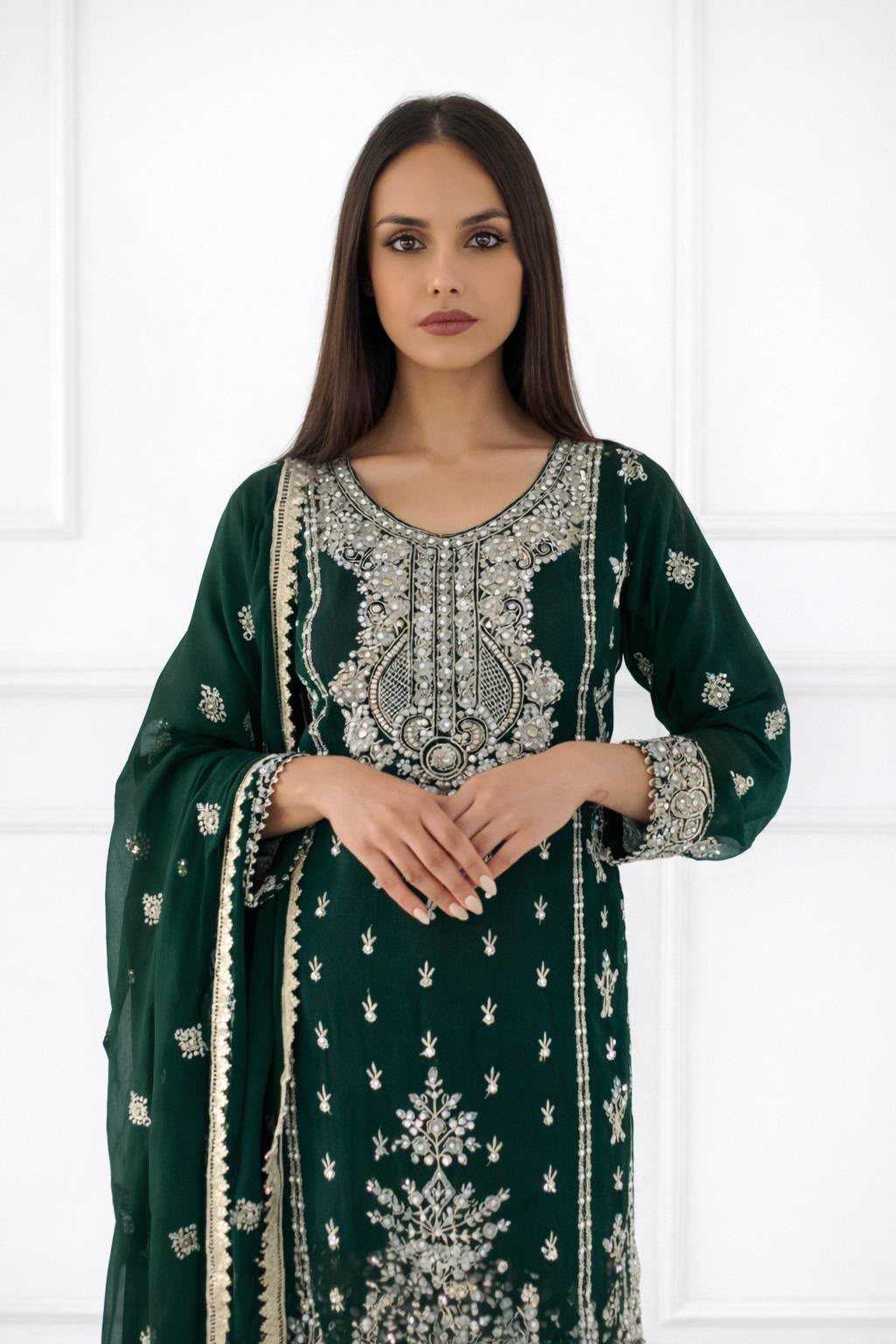 YNF Wholesale Chinon Silk Sharara Salwar Suits  | Surat Manufacturer