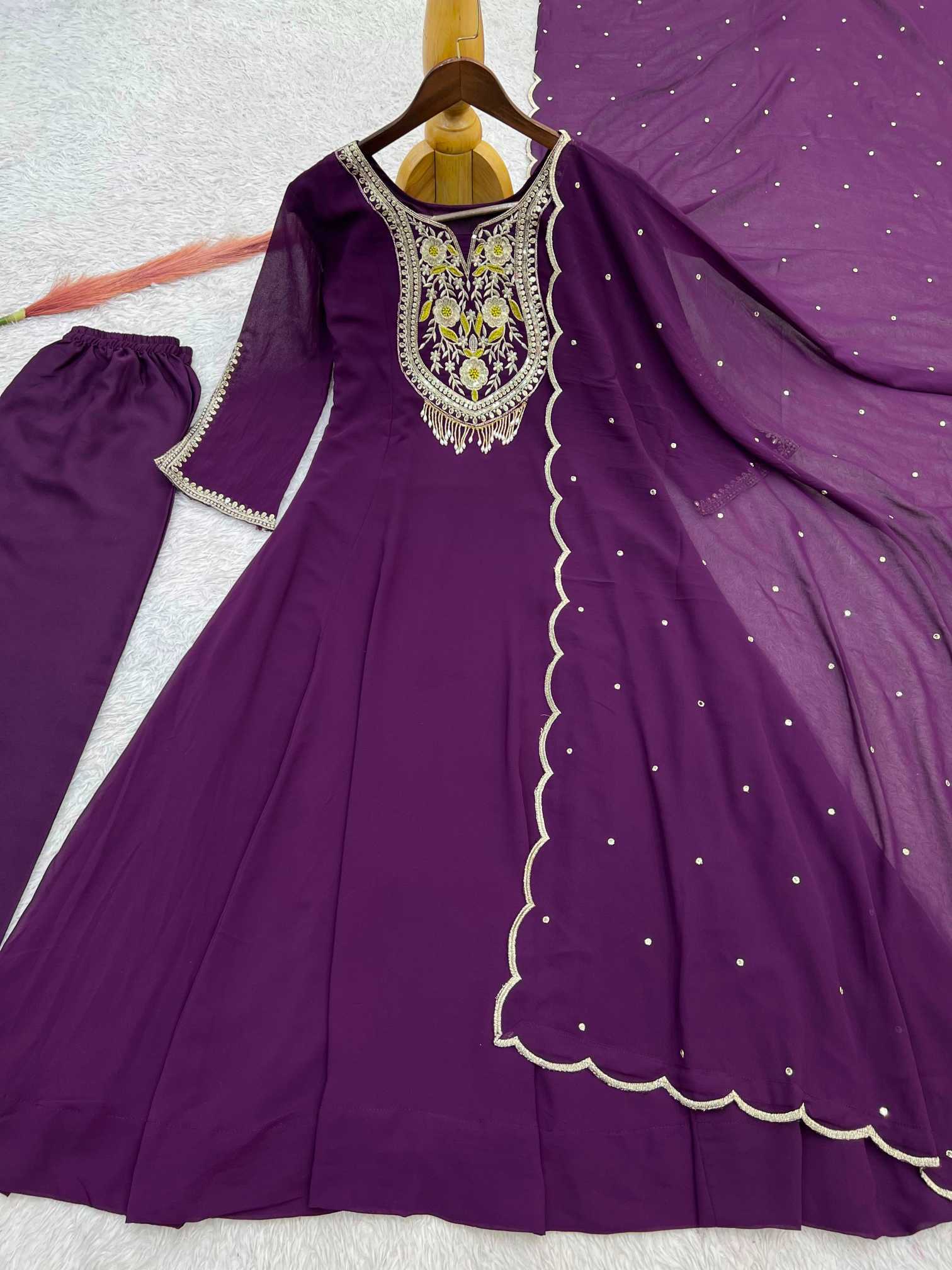 YNF Wholesale Faux Georgette Embroidery Gowns KESH159 650 | Surat Manufacturer