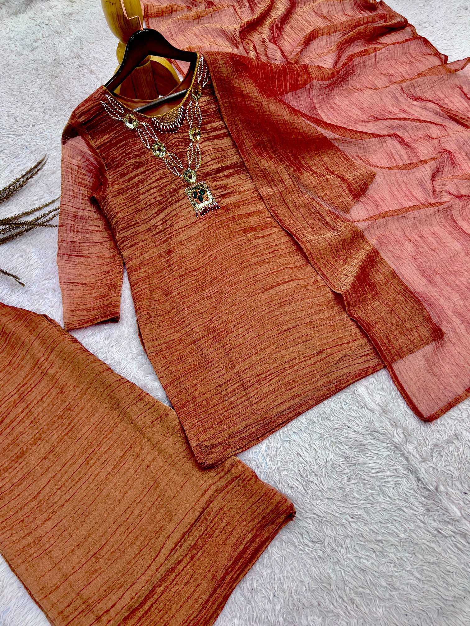 YNF Wholesale Crush Silk Palazzo Suit  | Surat Manufacturer