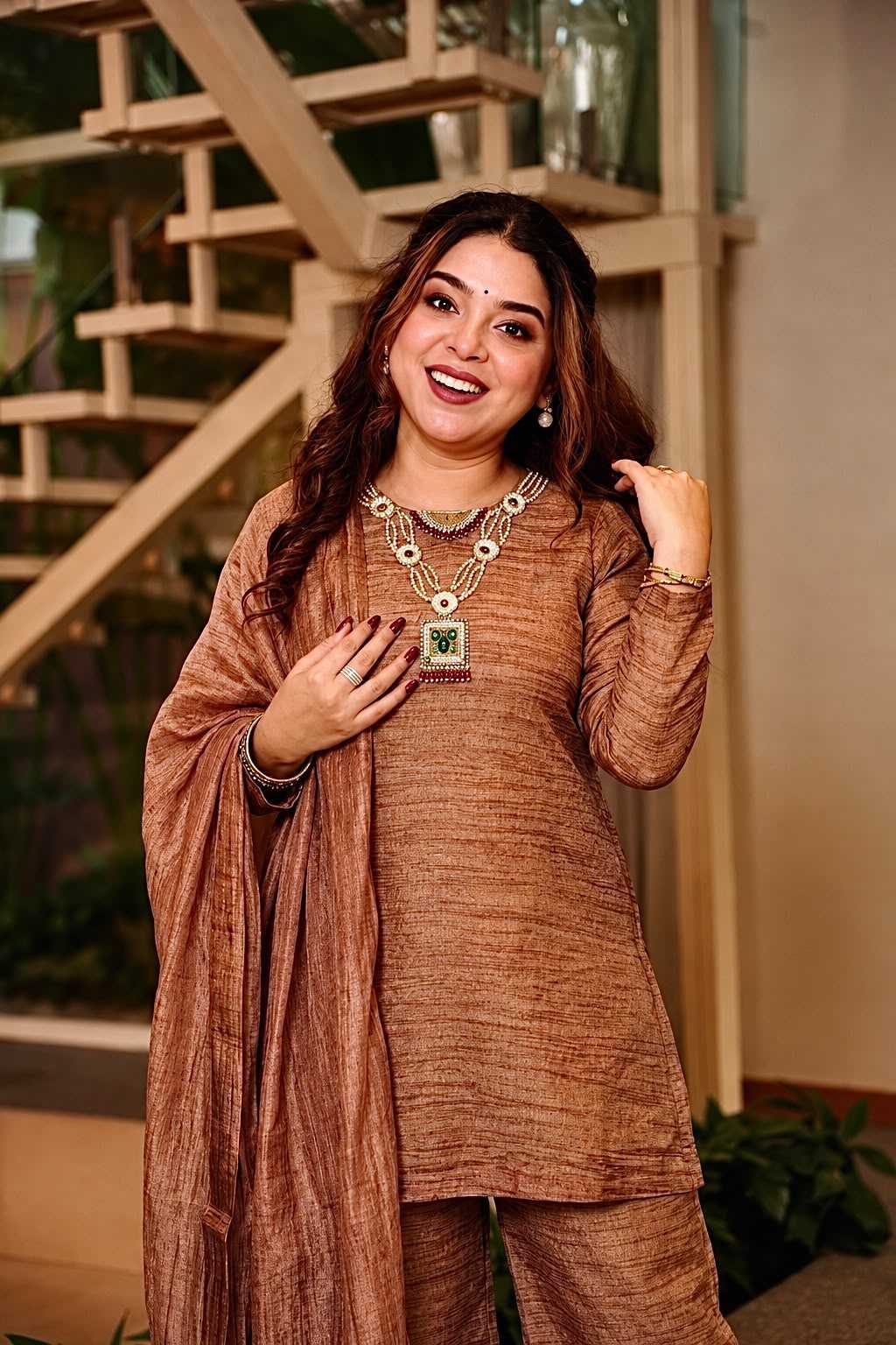 YNF Wholesale Crush Silk Palazzo Suit  | Surat Manufacturer