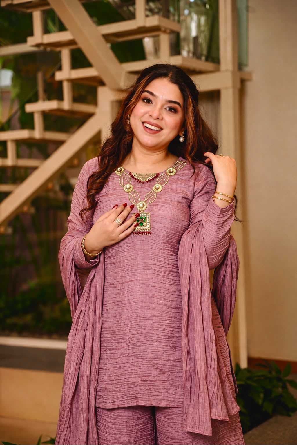 YNF Wholesale Crush Silk Palazzo Suit  | Surat Manufacturer