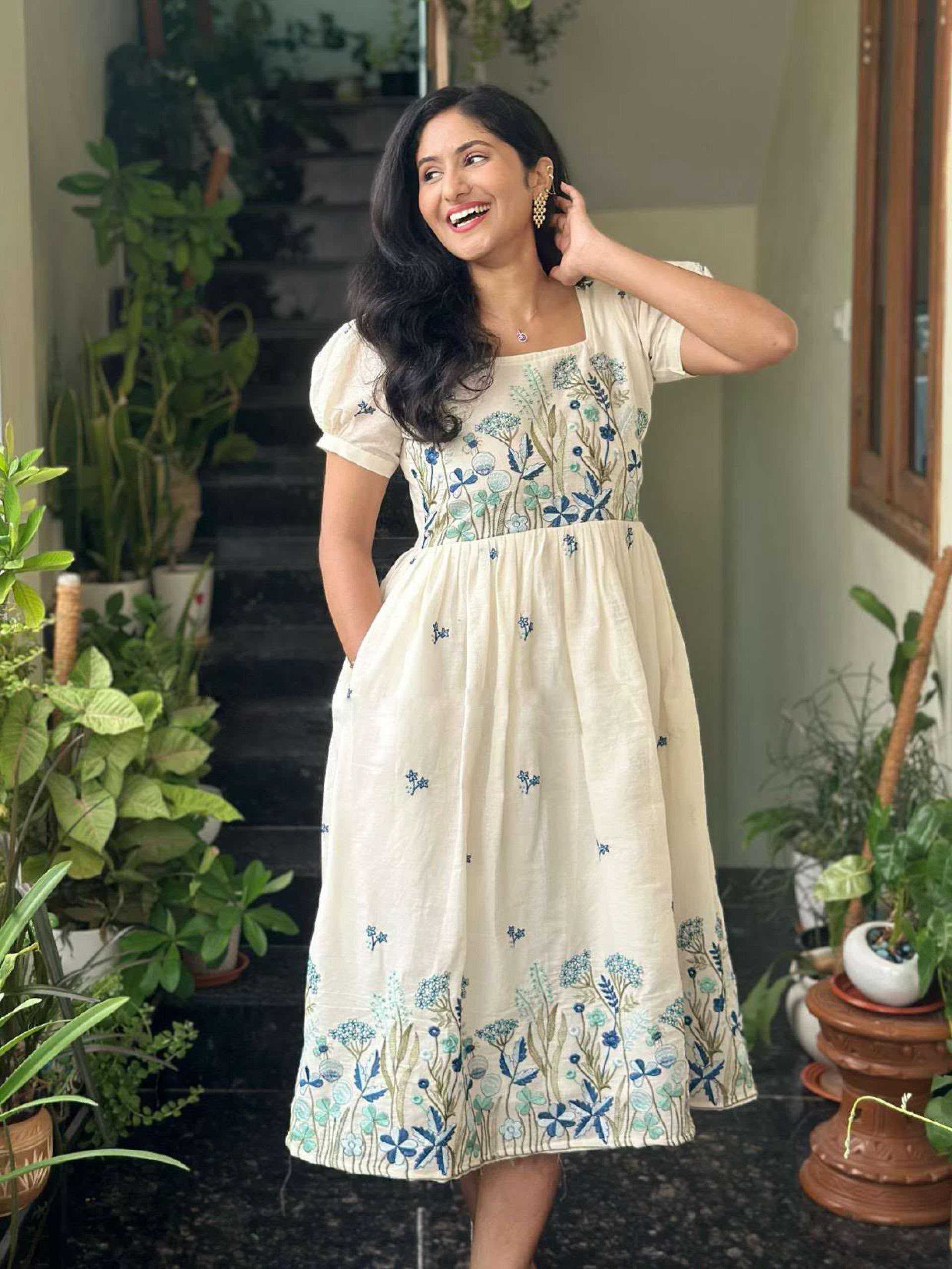 YNF Wholesale Cotton Embroidery Gowns  | Surat Manufacturer