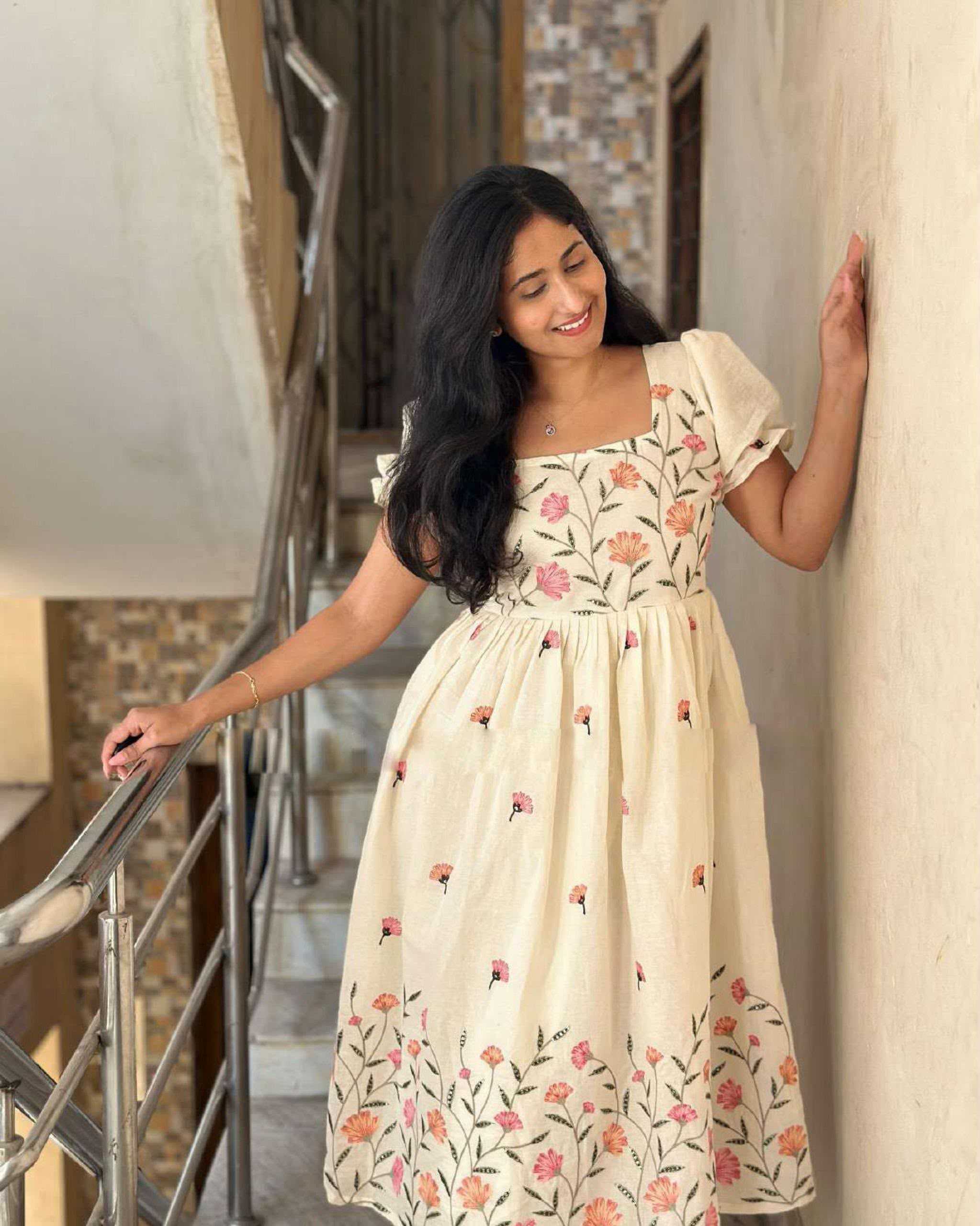 YNF Wholesale Cotton Embroidery Gowns  | Surat Manufacturer