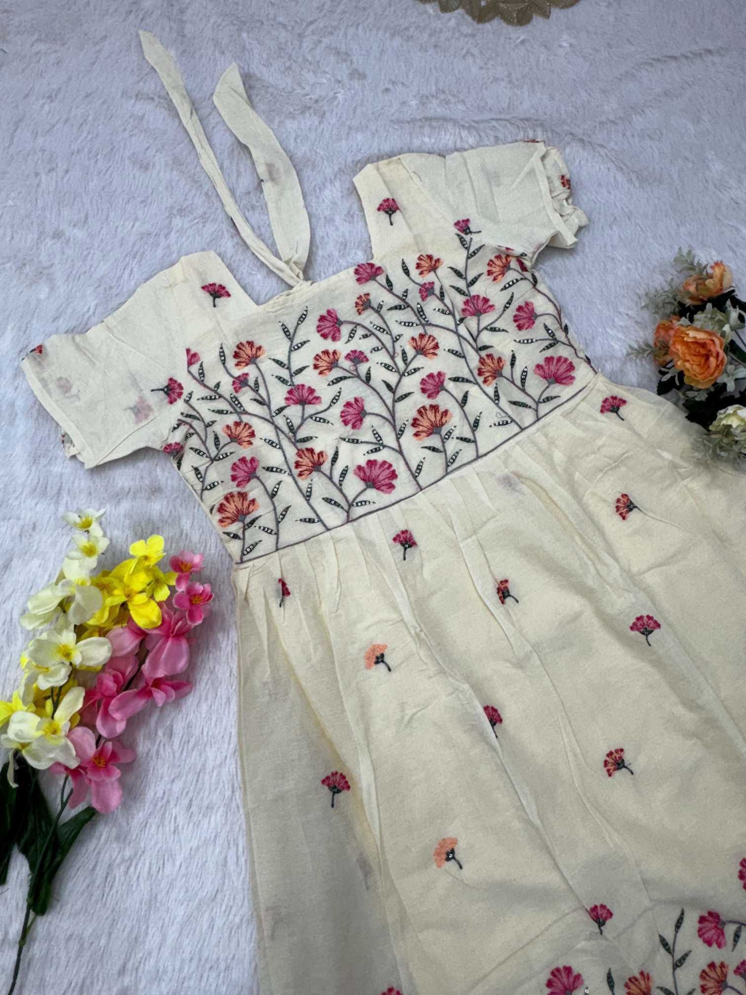 YNF Wholesale Cotton Embroidery Gowns  | Surat Manufacturer