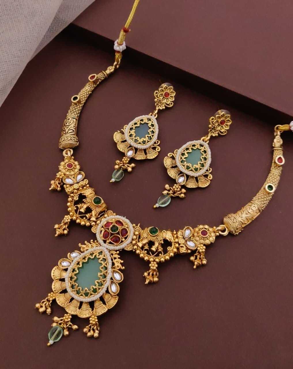 YNF Wholesale Brass Kundan Necklace Set  | Surat Manufacturer