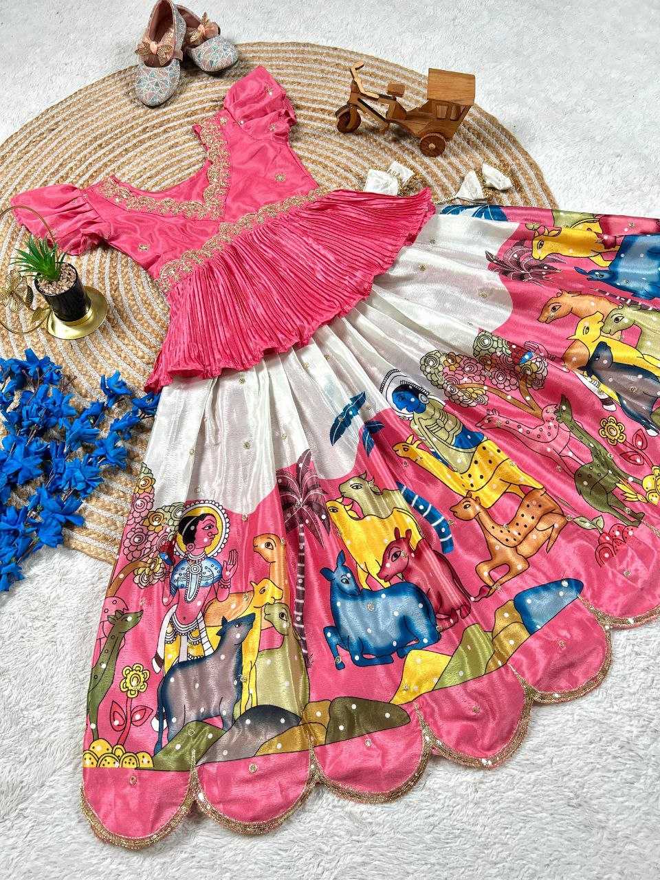 YNF Wholesale Chinon Silk Kids Lehenga KESH167 Chinon | Surat Manufacturer