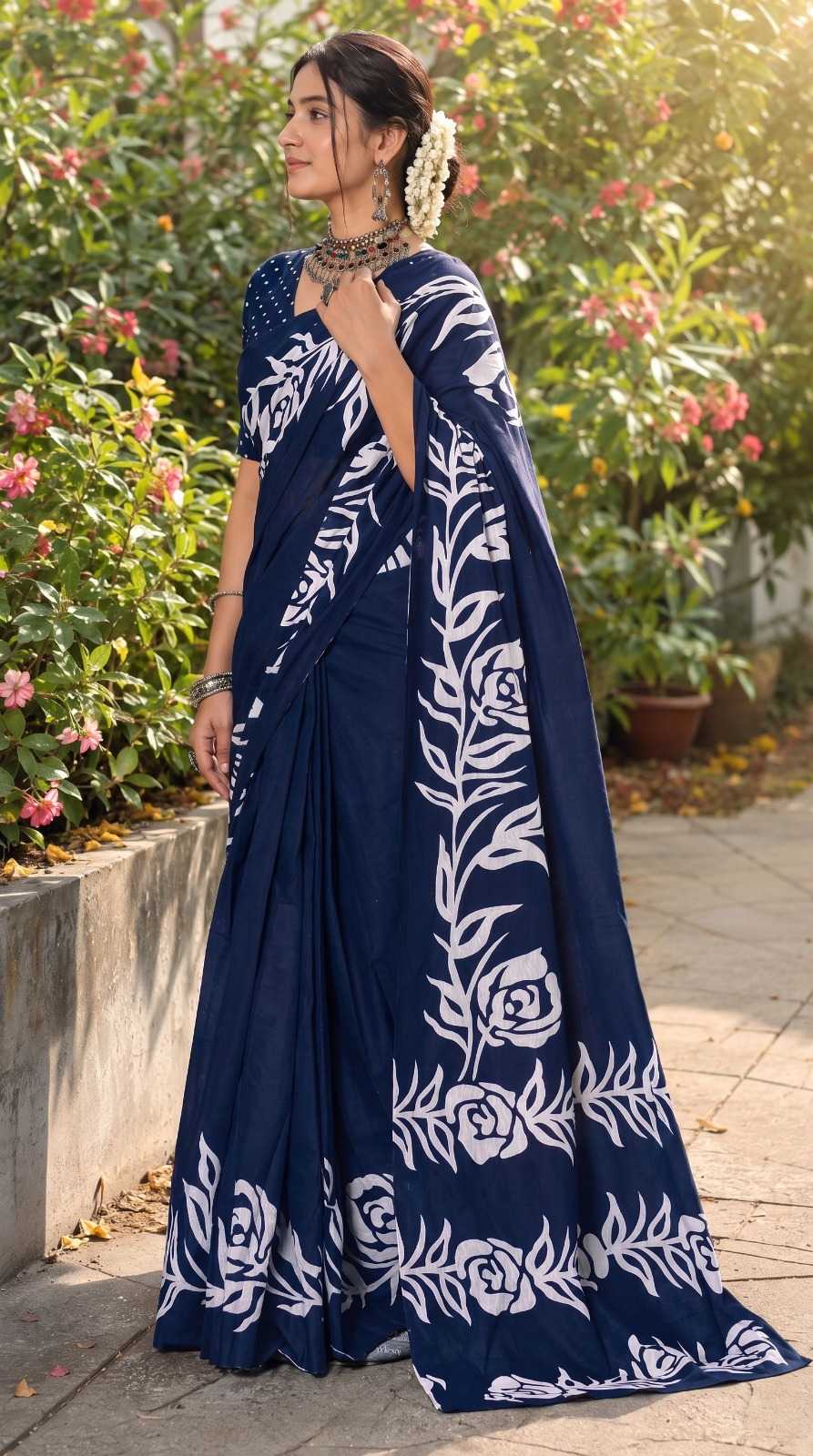 YNF Wholesale Cotton Block Print Sarees  | Surat Manufacturer