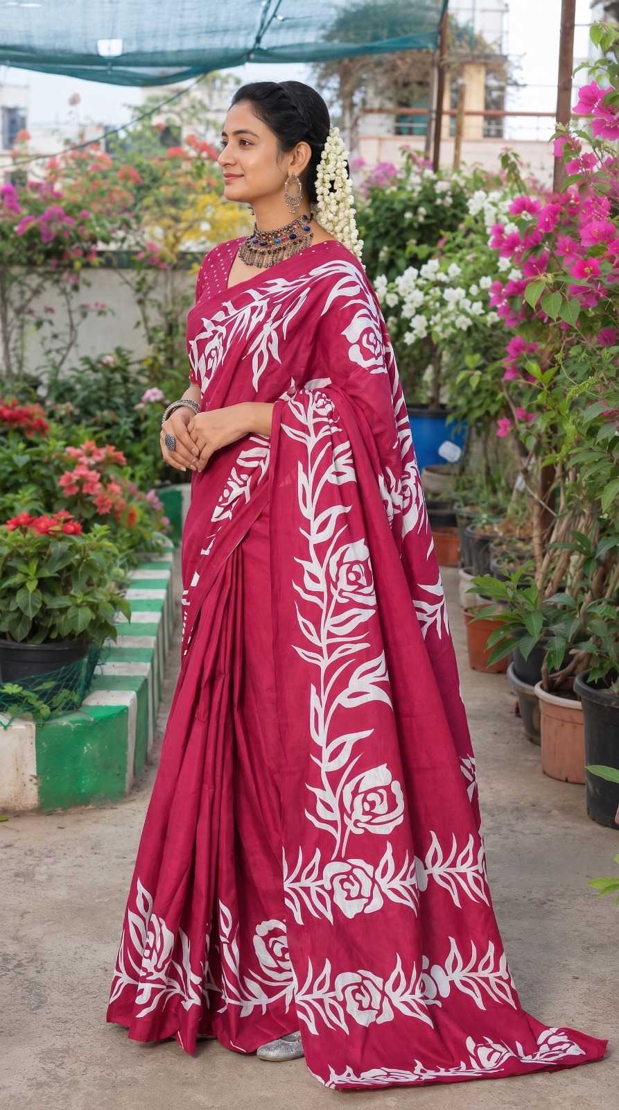 YNF Wholesale Cotton Block Print Sarees  | Surat Manufacturer