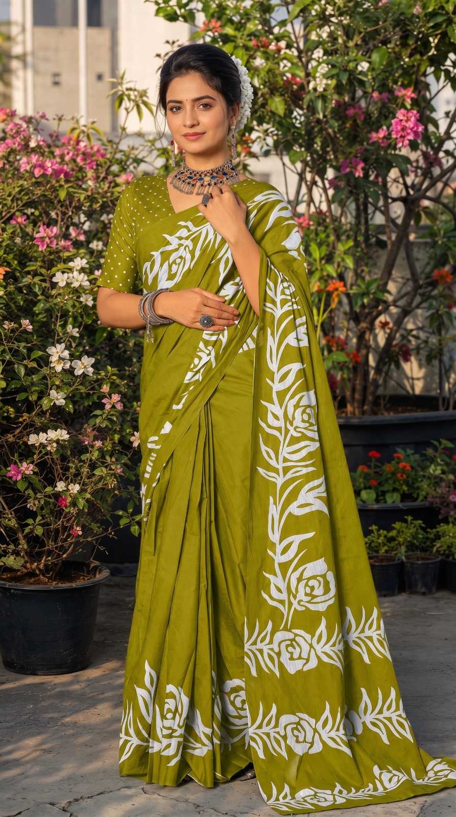 YNF Wholesale Cotton Block Print Sarees  | Surat Manufacturer