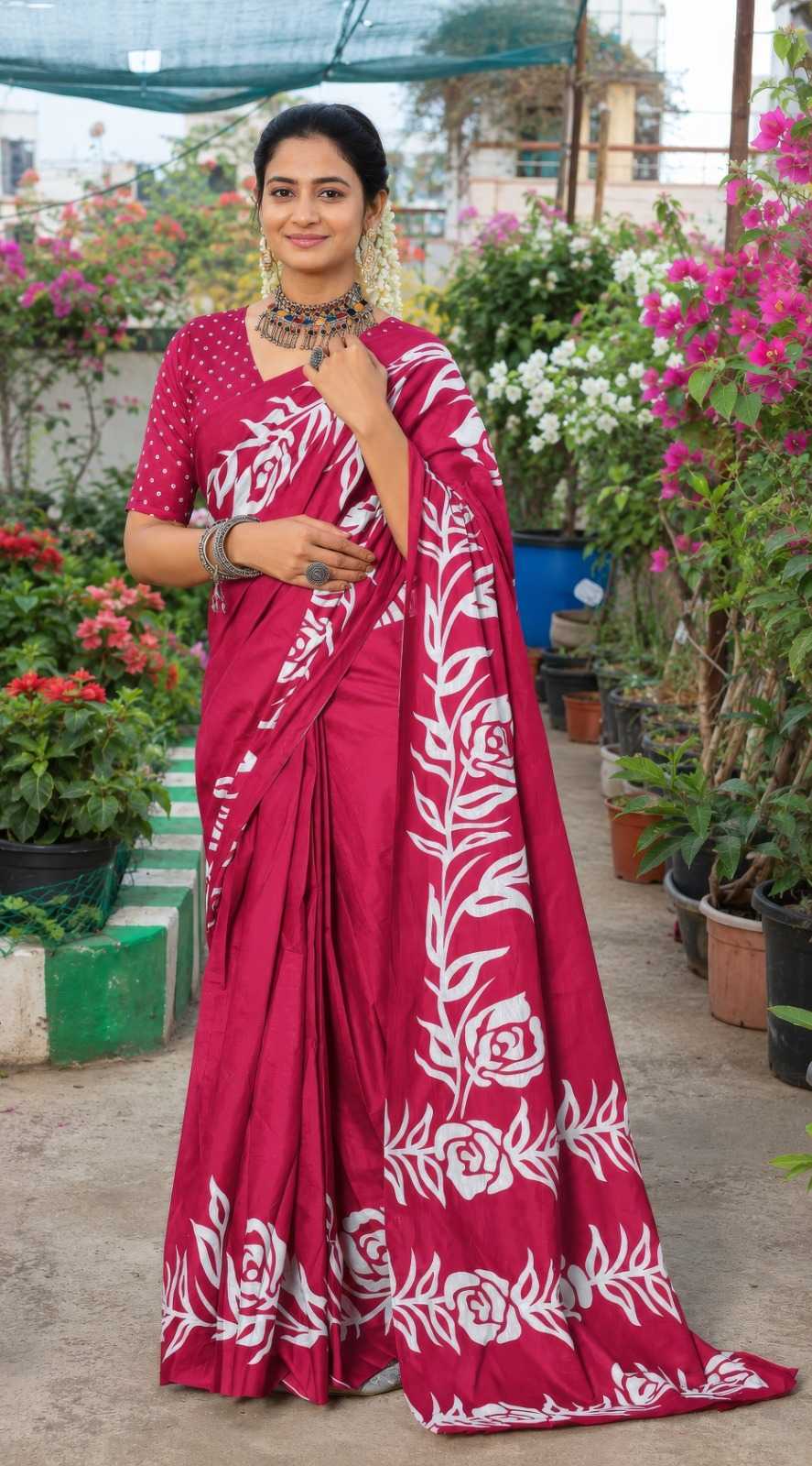 YNF Wholesale Cotton Block Print Sarees  | Surat Manufacturer