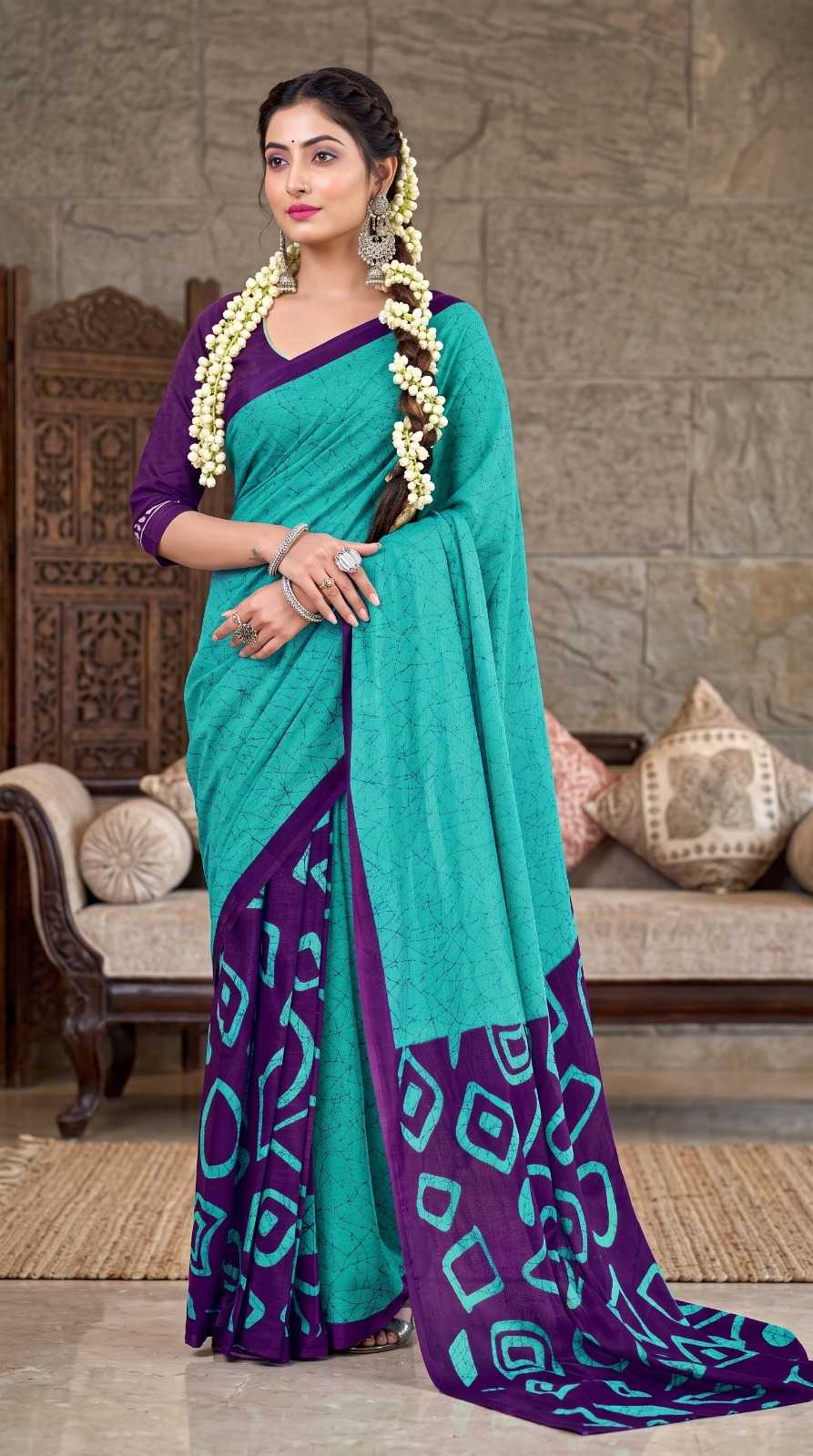 YNF Wholesale Pure Cotton Printed Sarees  | Surat Manufacturer