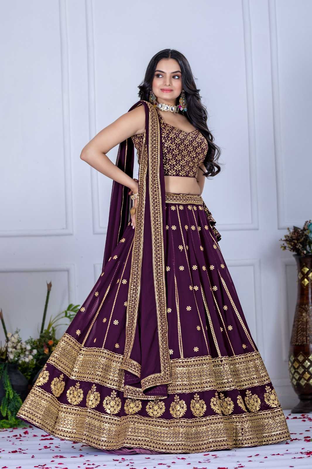 YNF Wholesale Faux Georgette Embroidered Lehenga  | Surat Manufacturer