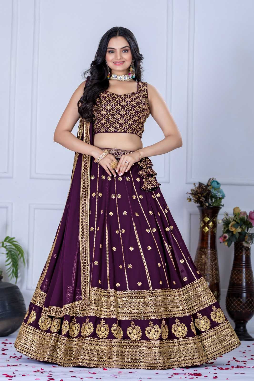 YNF Wholesale Faux Georgette Embroidered Lehenga  | Surat Manufacturer