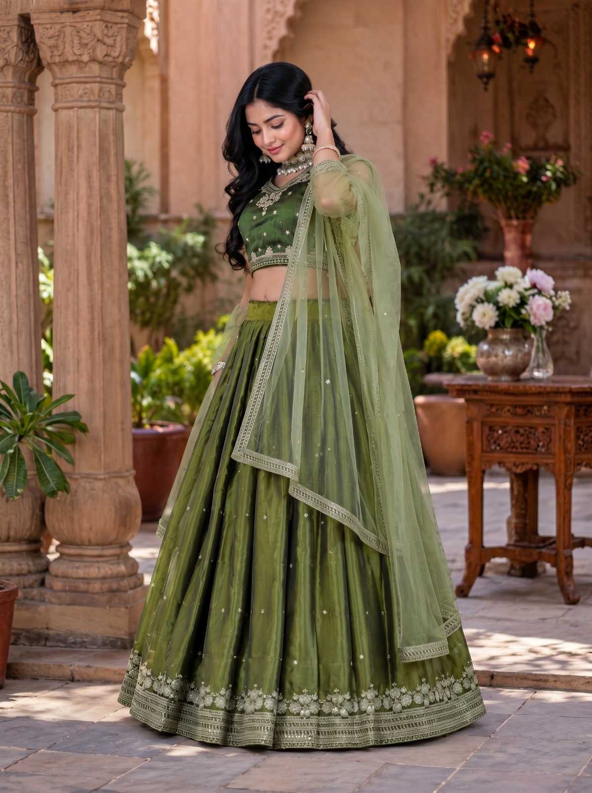 YNF Wholesale Jimmy Choo Embroidered Lehenga  | Surat Manufacturer