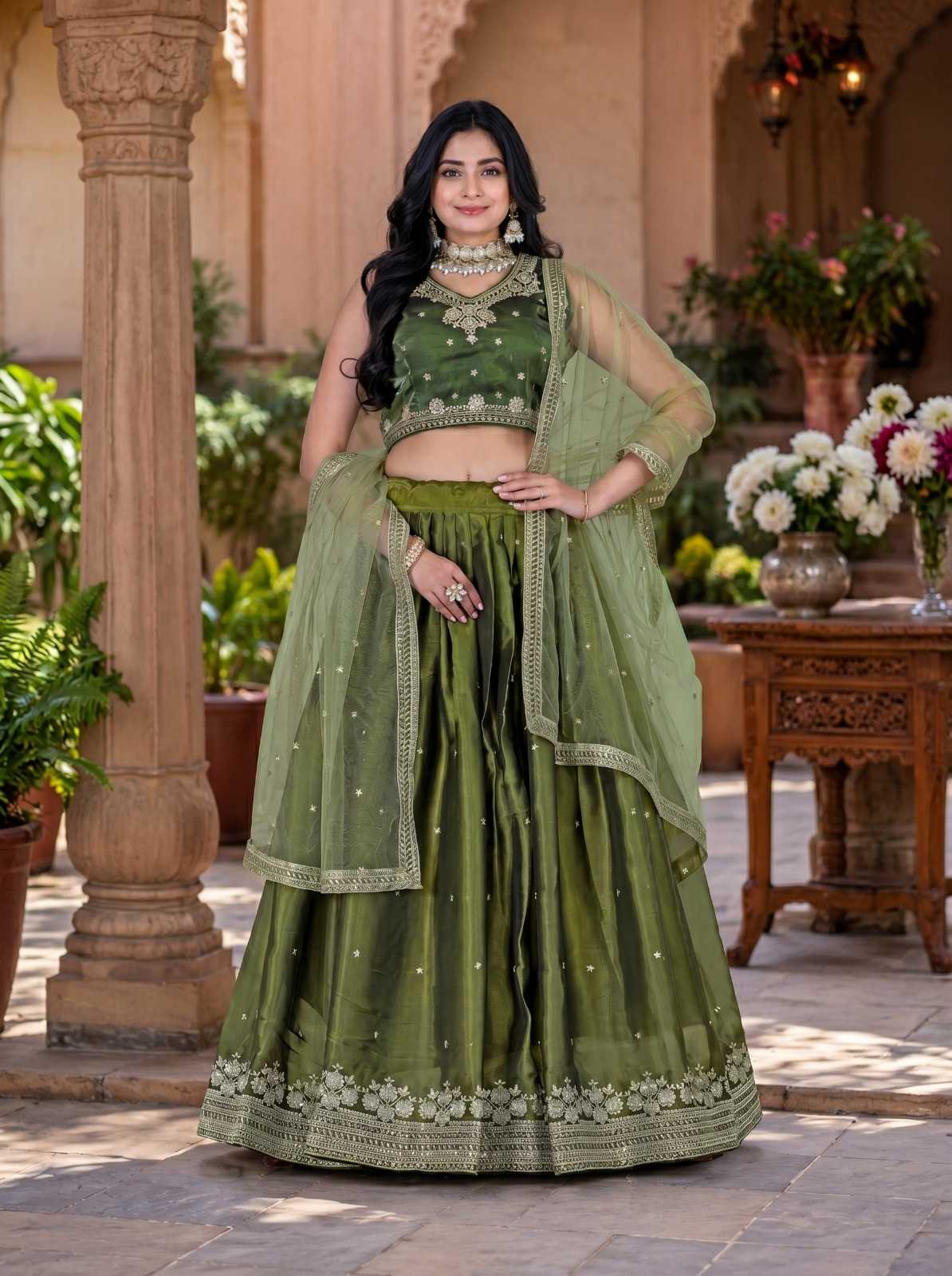 YNF Wholesale Jimmy Choo Embroidered Lehenga  | Surat Manufacturer